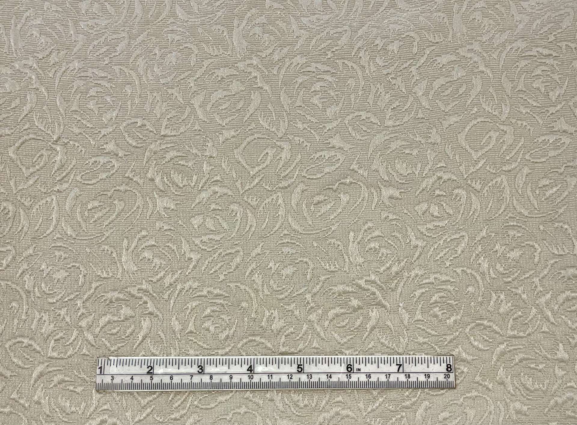 Silk and Wool Brocade in Sand Fabric in Warehouse
