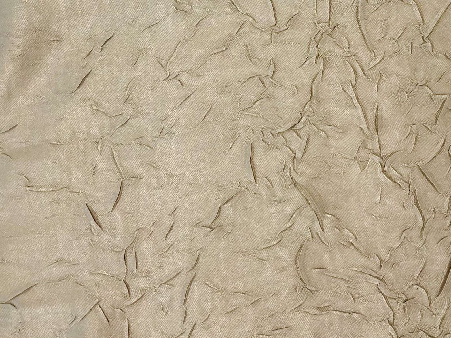 Crushed Viscose Crepe Satin in Beige Fabric in Warehouse