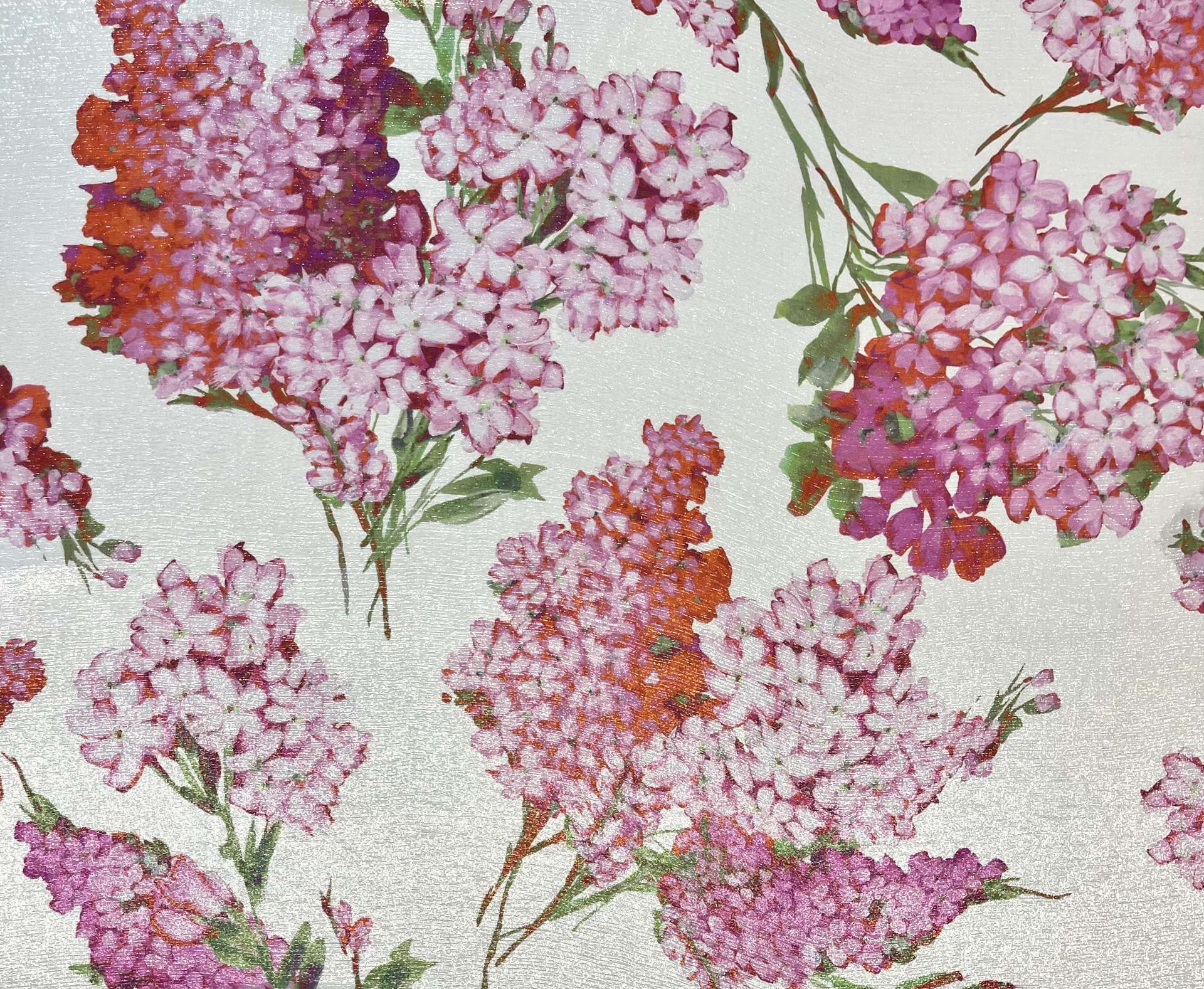 Made in Italy Floral Printed Silk Chiffon Lame