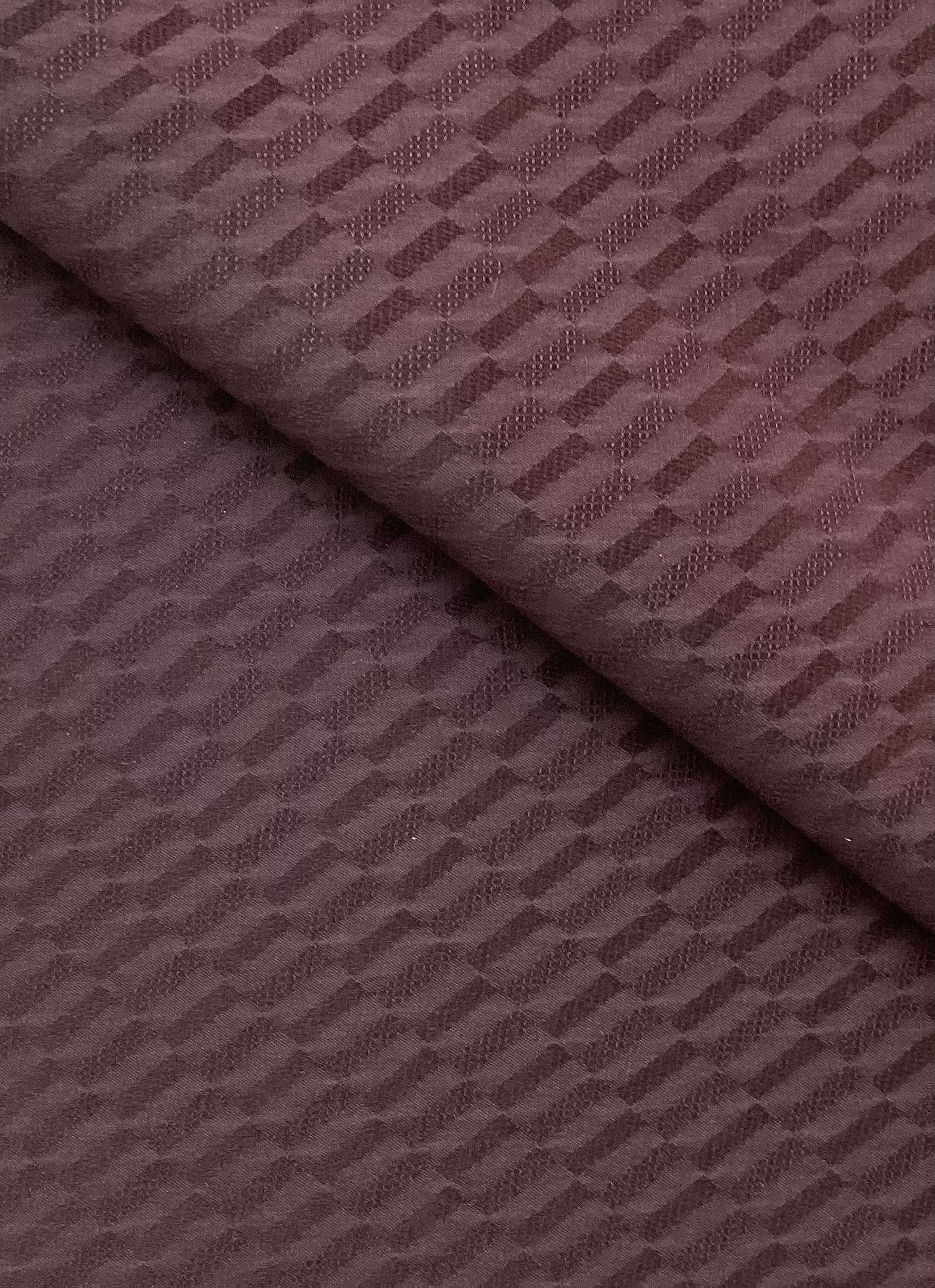 Made in Italy 100% Silk 3D Geometric Jacquard in Grape
