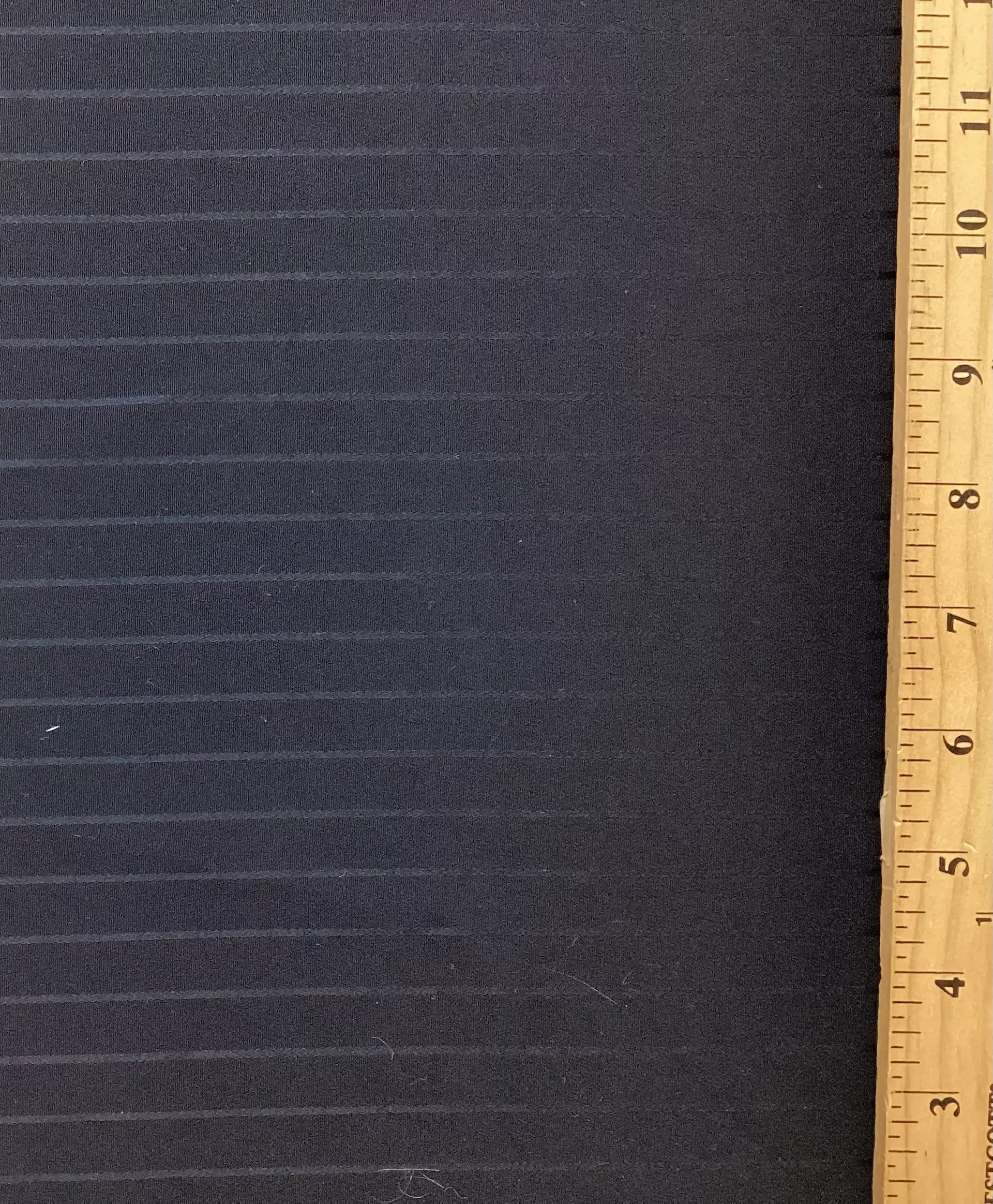 100% 4 Ply Silk Crepe Shadow Stripe in Midnight Navy
