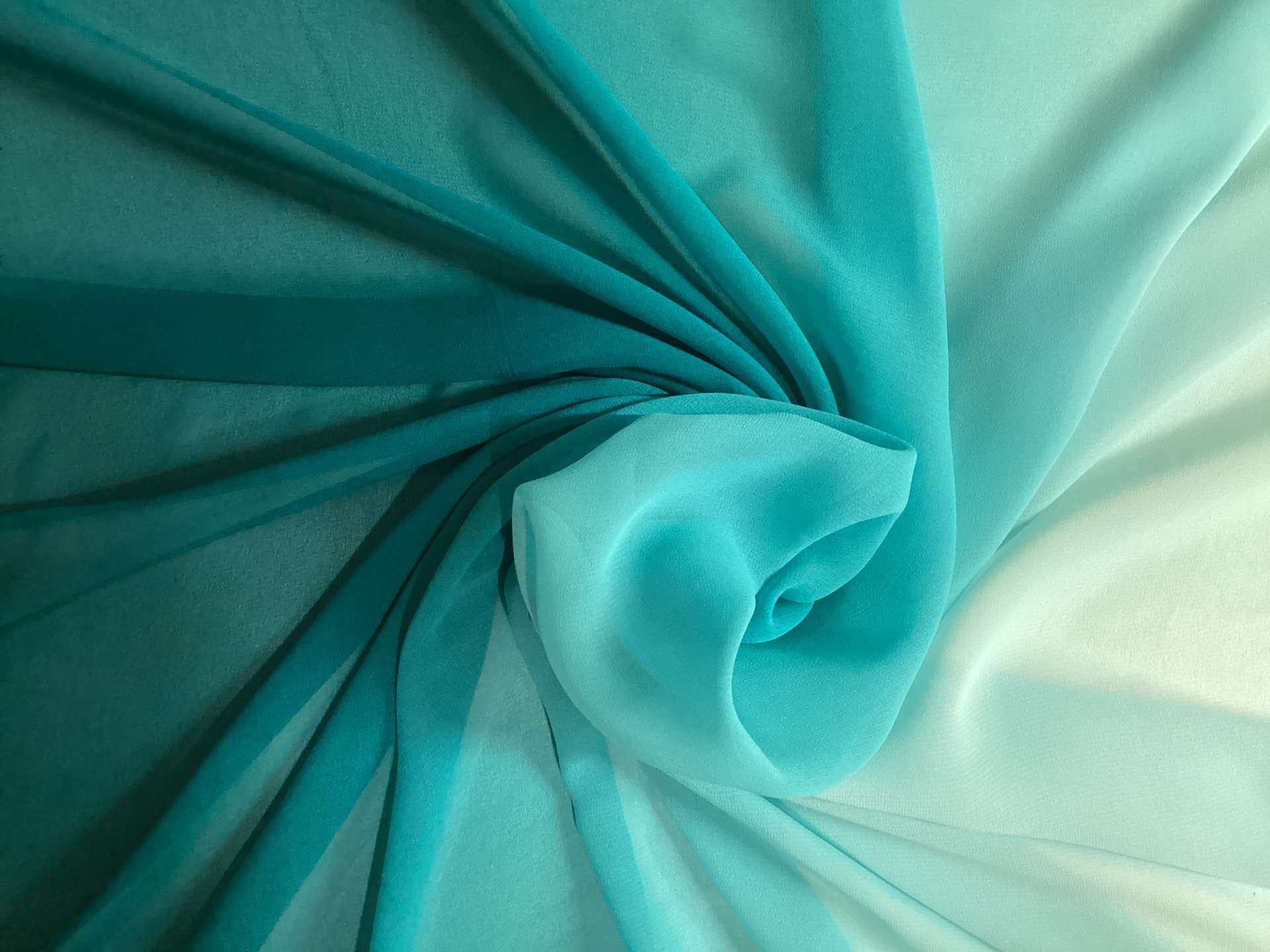 Ombre Polyester Chiffon in Teal