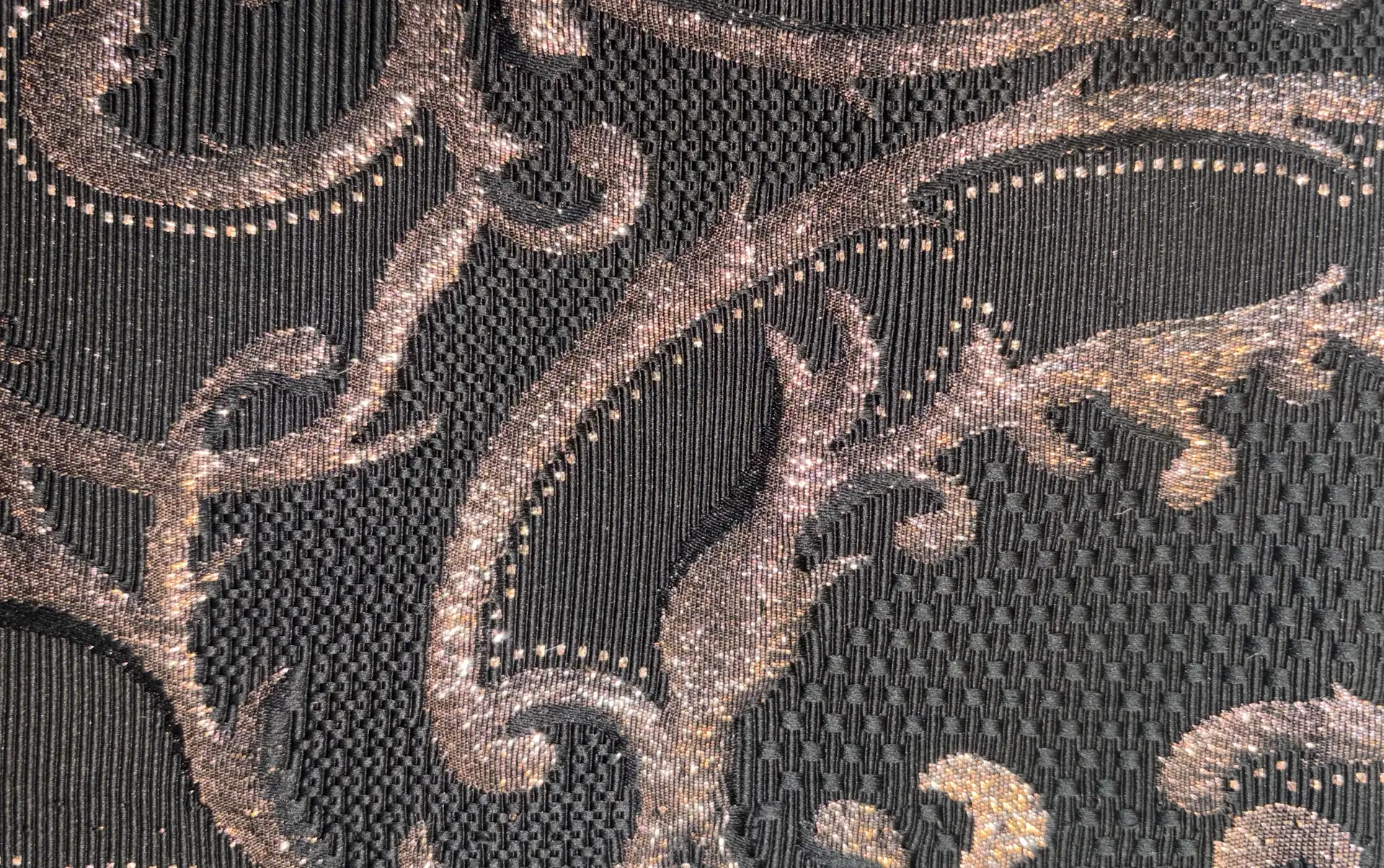 Made in Italy Metallic Multi Textured Brocade in Black/Pewter