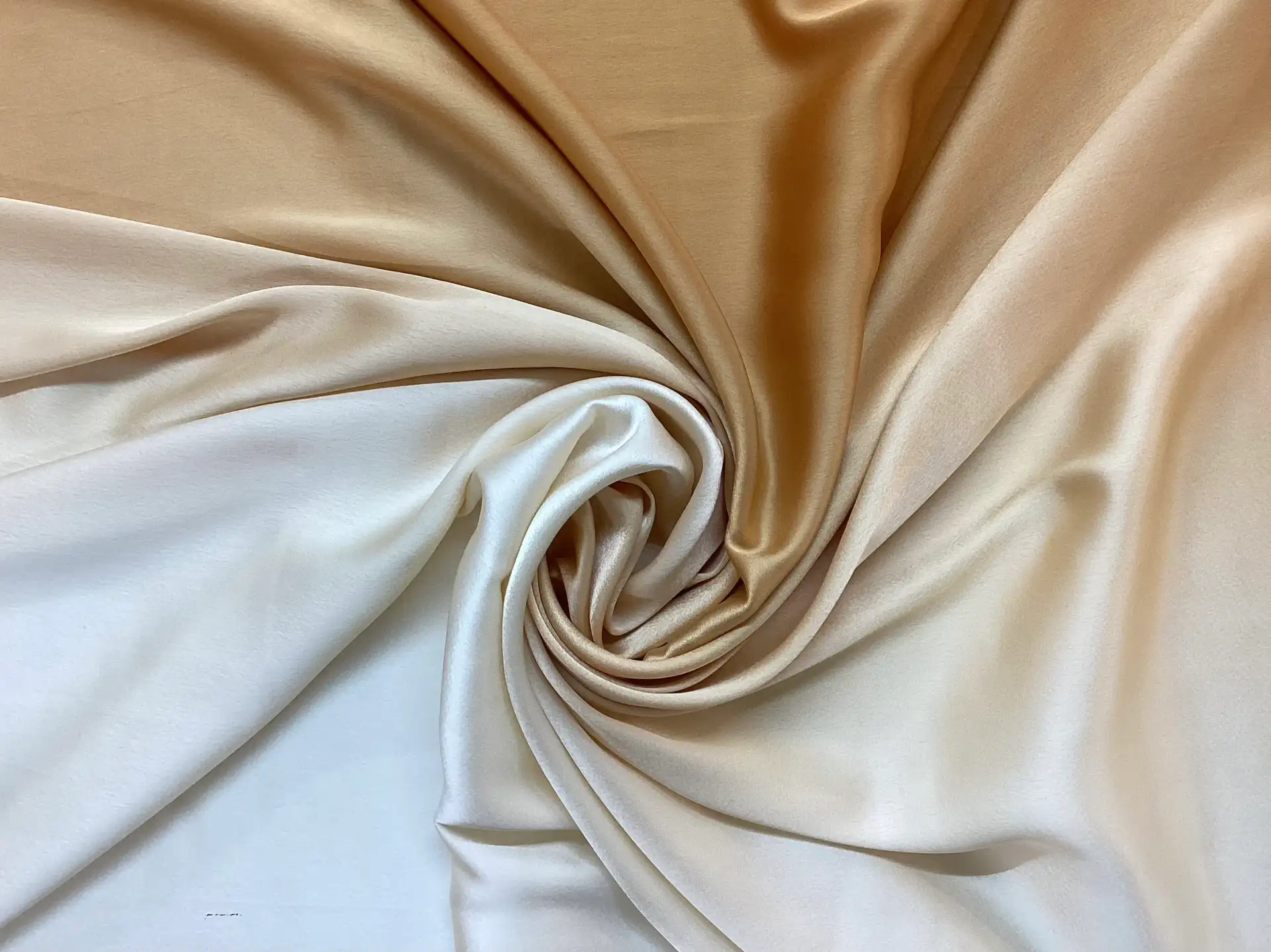 Ombre Polyester Charmeuse in Gold
