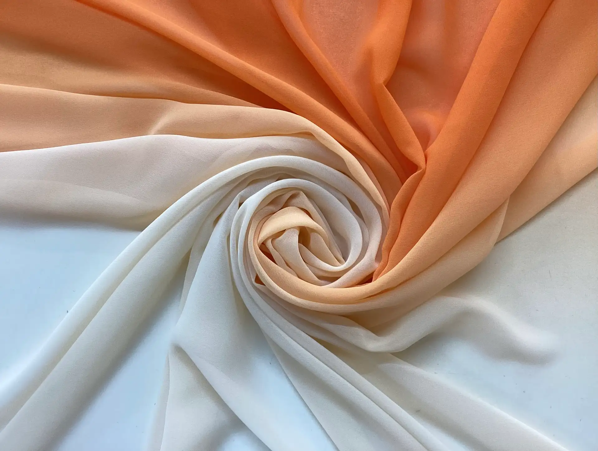 Ombre Polyester Chiffon in Orange