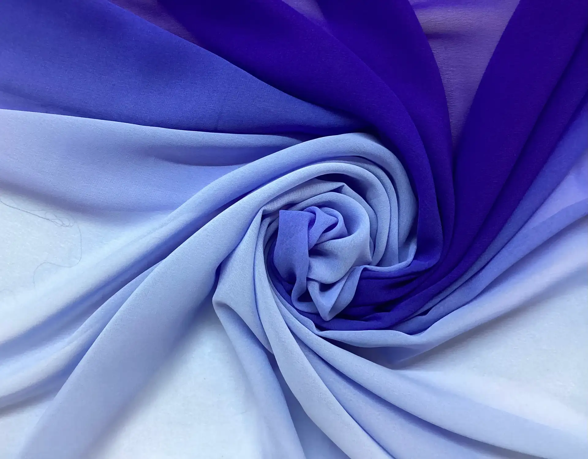 Ombre Polyester Chiffon in Royal