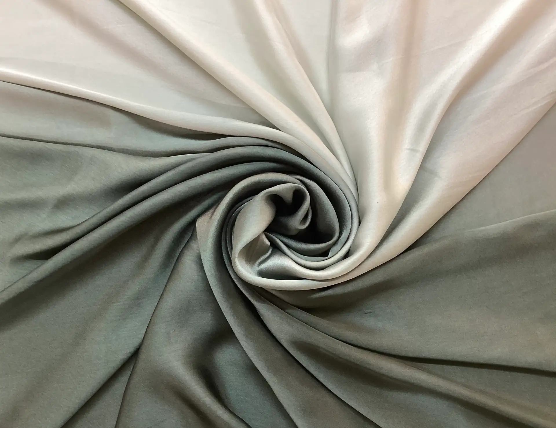 Ombre Polyester Charmeuse in Sage