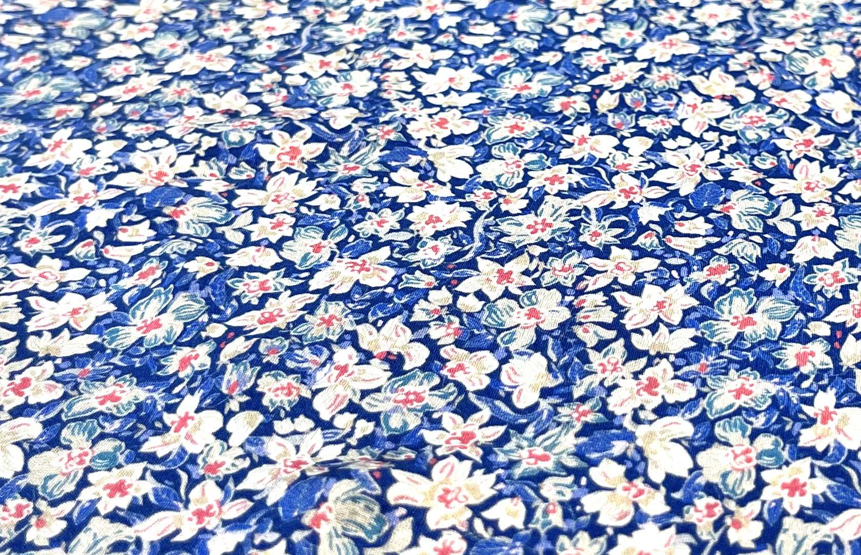 Italian Silk Charmeuse Floral Print Fabric in Warehouse