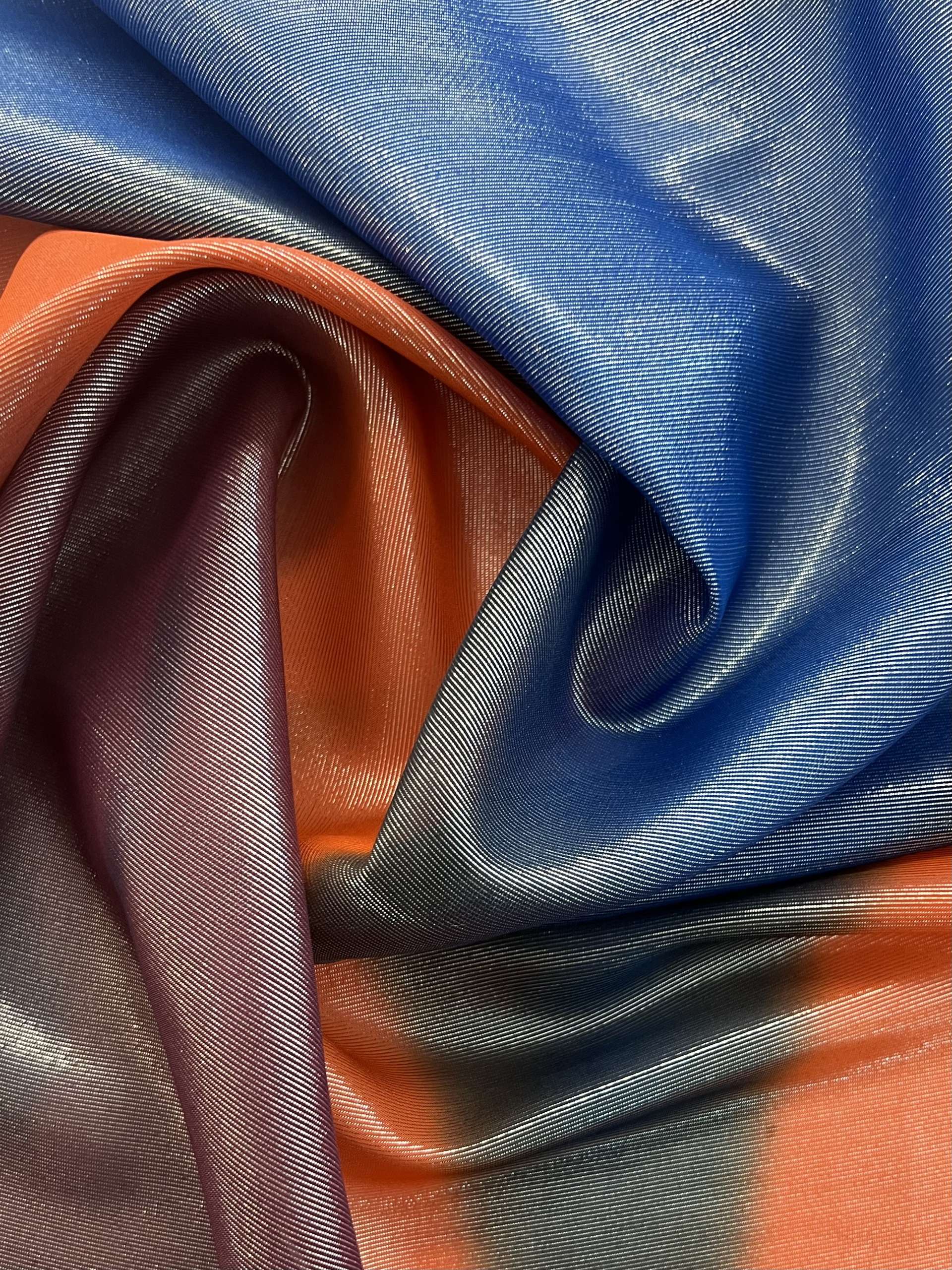 Printed Silk Lamé Chiffon Abstract Motif in Multi Colors