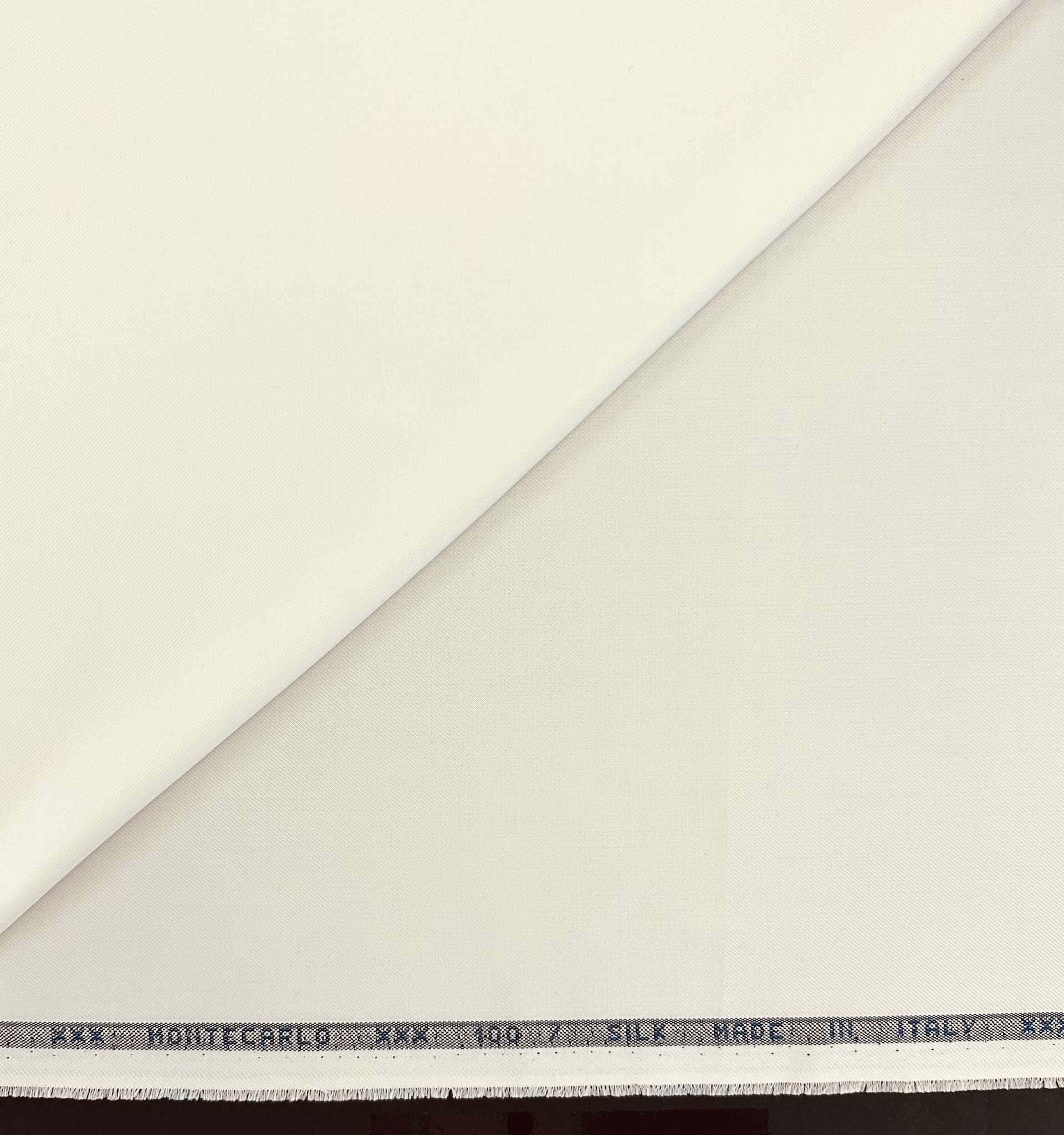 Italian Pure Silk Suiting in Bone White