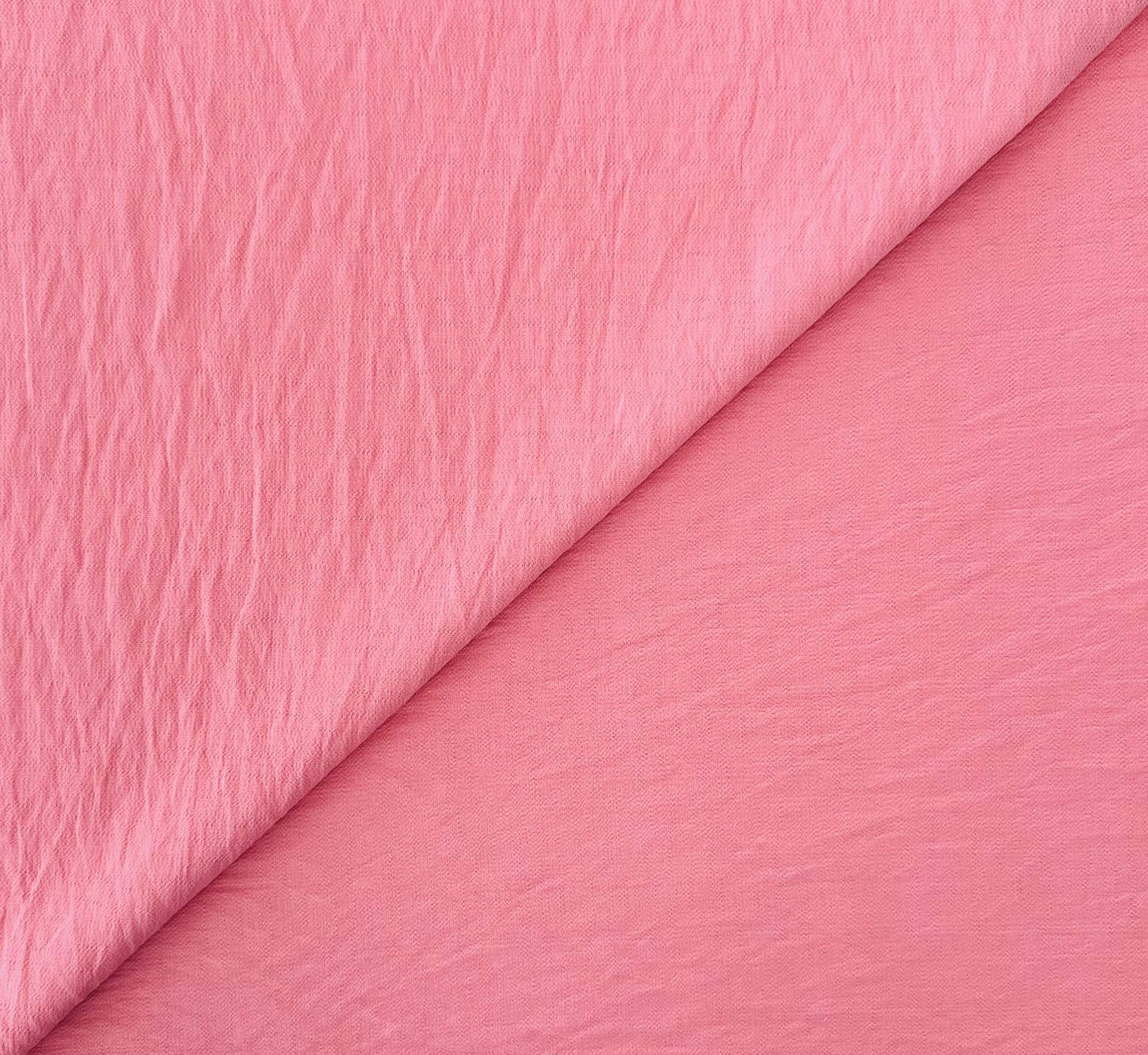 Rayon Nylon Textured Crepe in Bubblegum