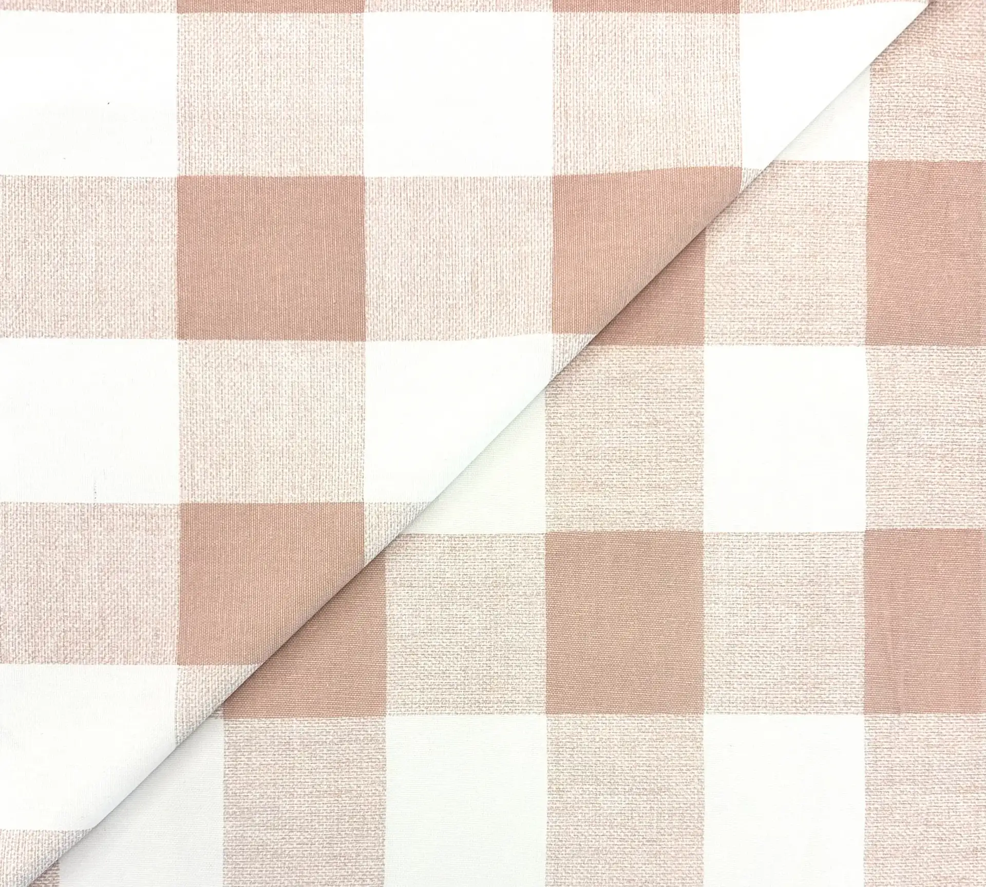 Cotton Canvas Picnic Check Print in Blush White