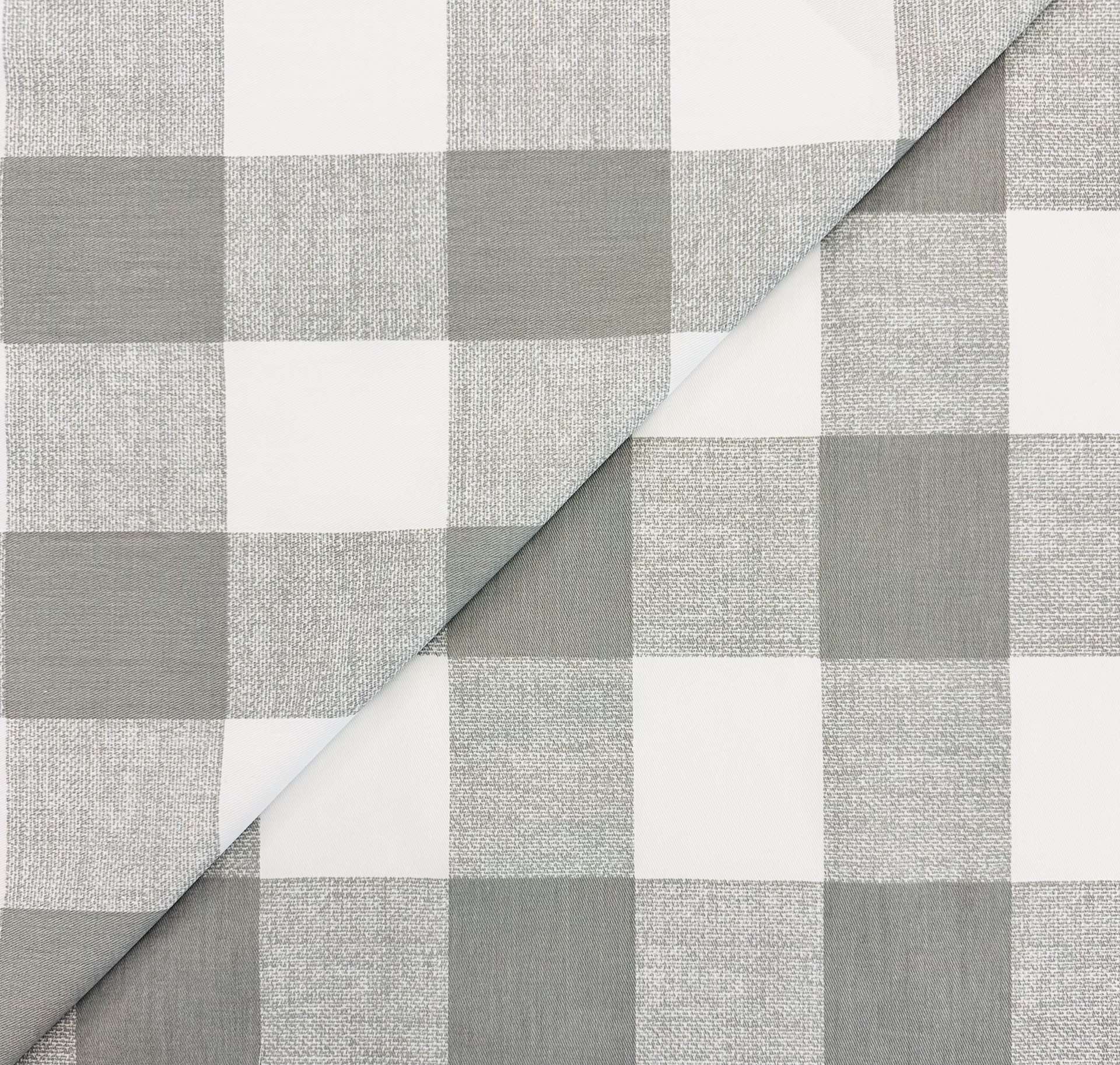 Cotton Twill Picnic Check Print in Grey White