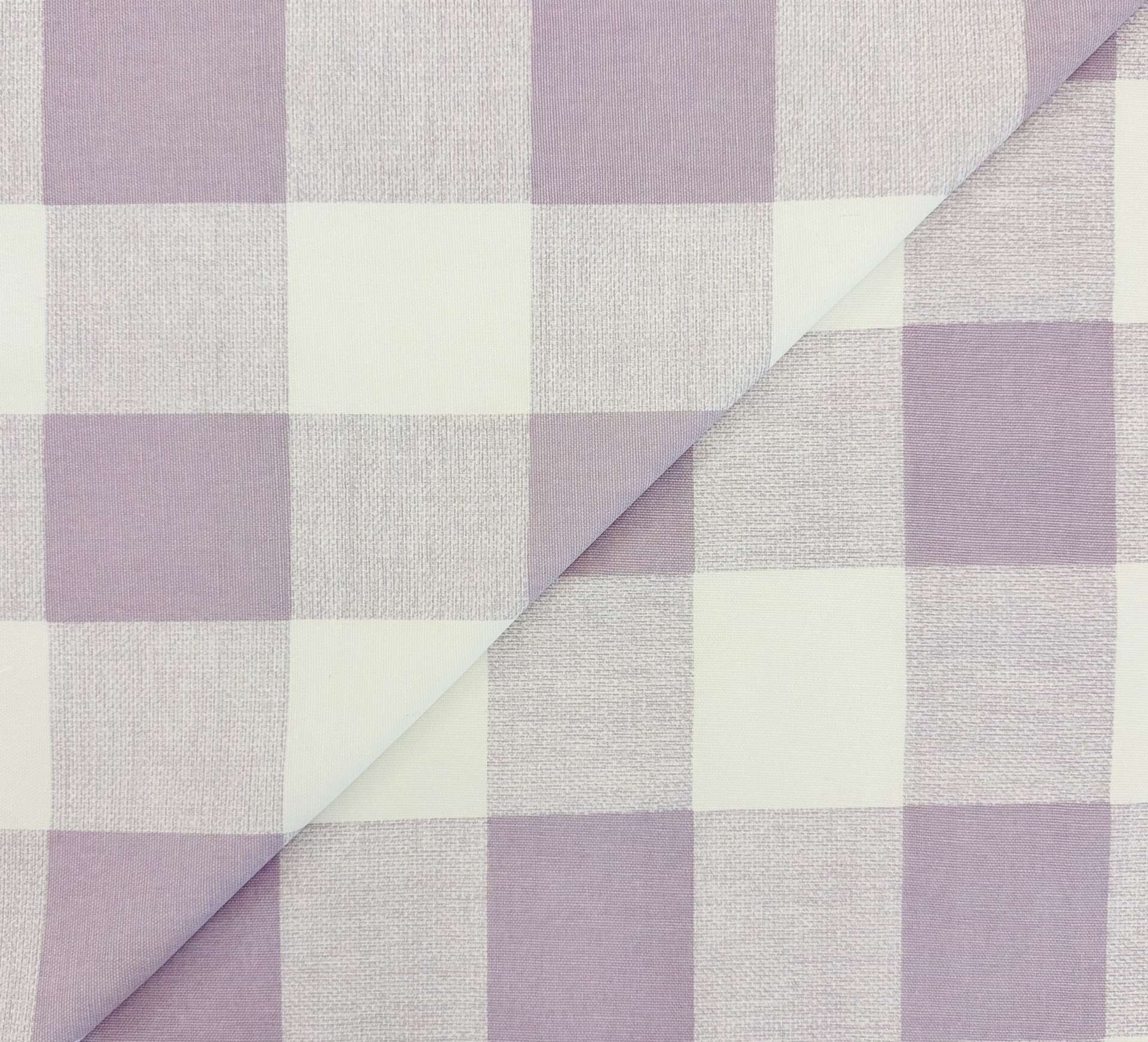 Cotton Canvas Picnic Check Print in Lavender White