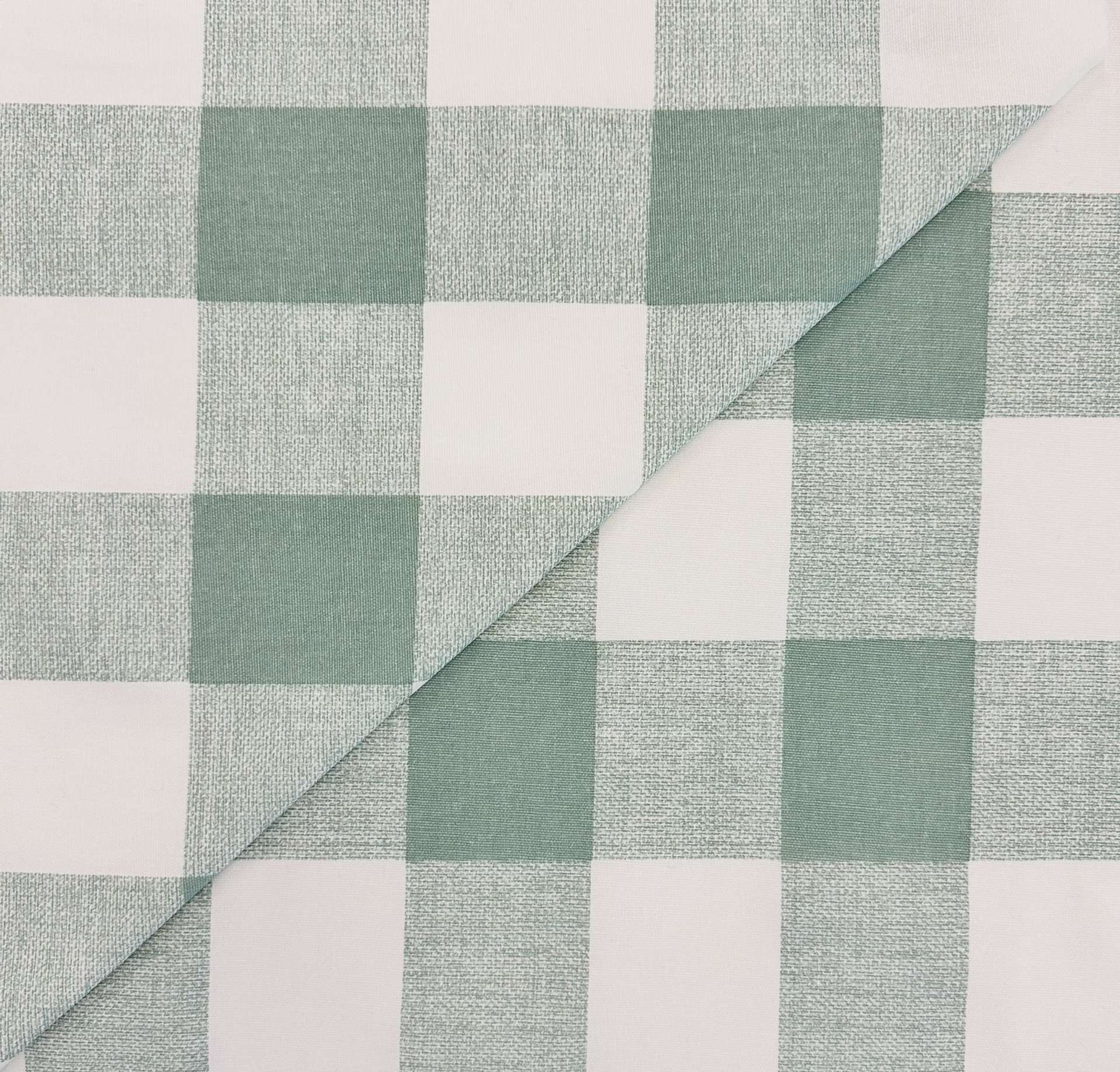 Cotton Canvas Picnic Check Print in Sage White