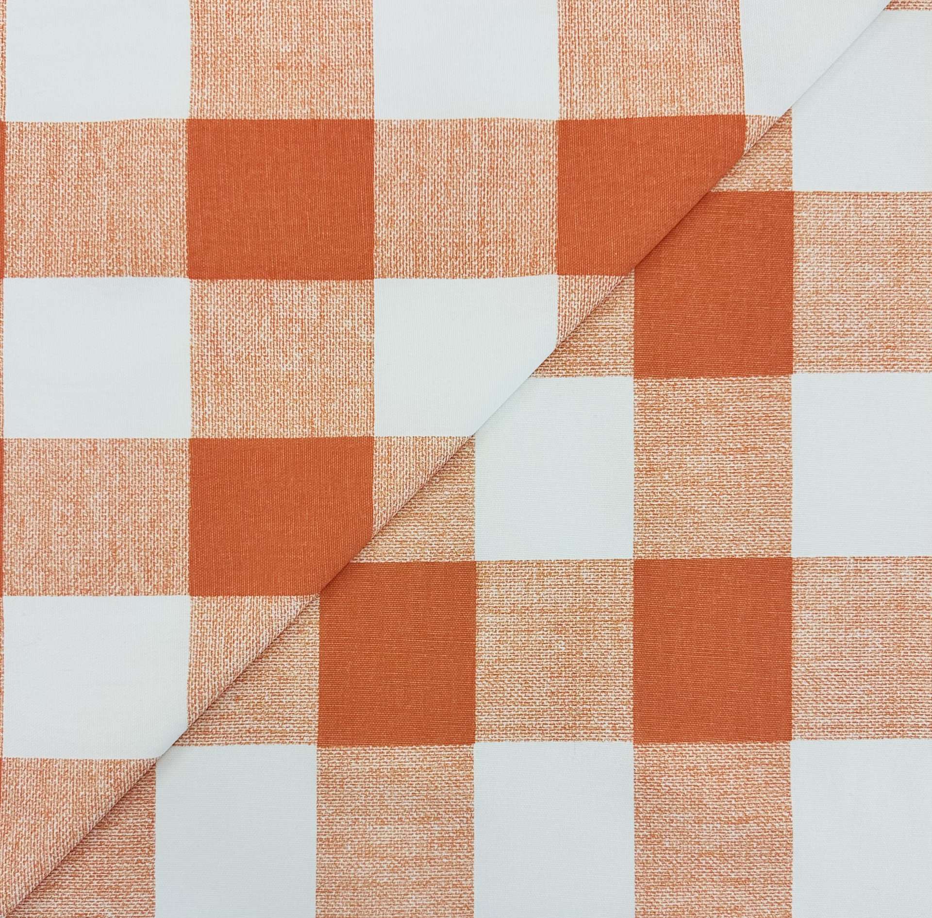 Cotton Canvas Picnic Check Print in Orange White