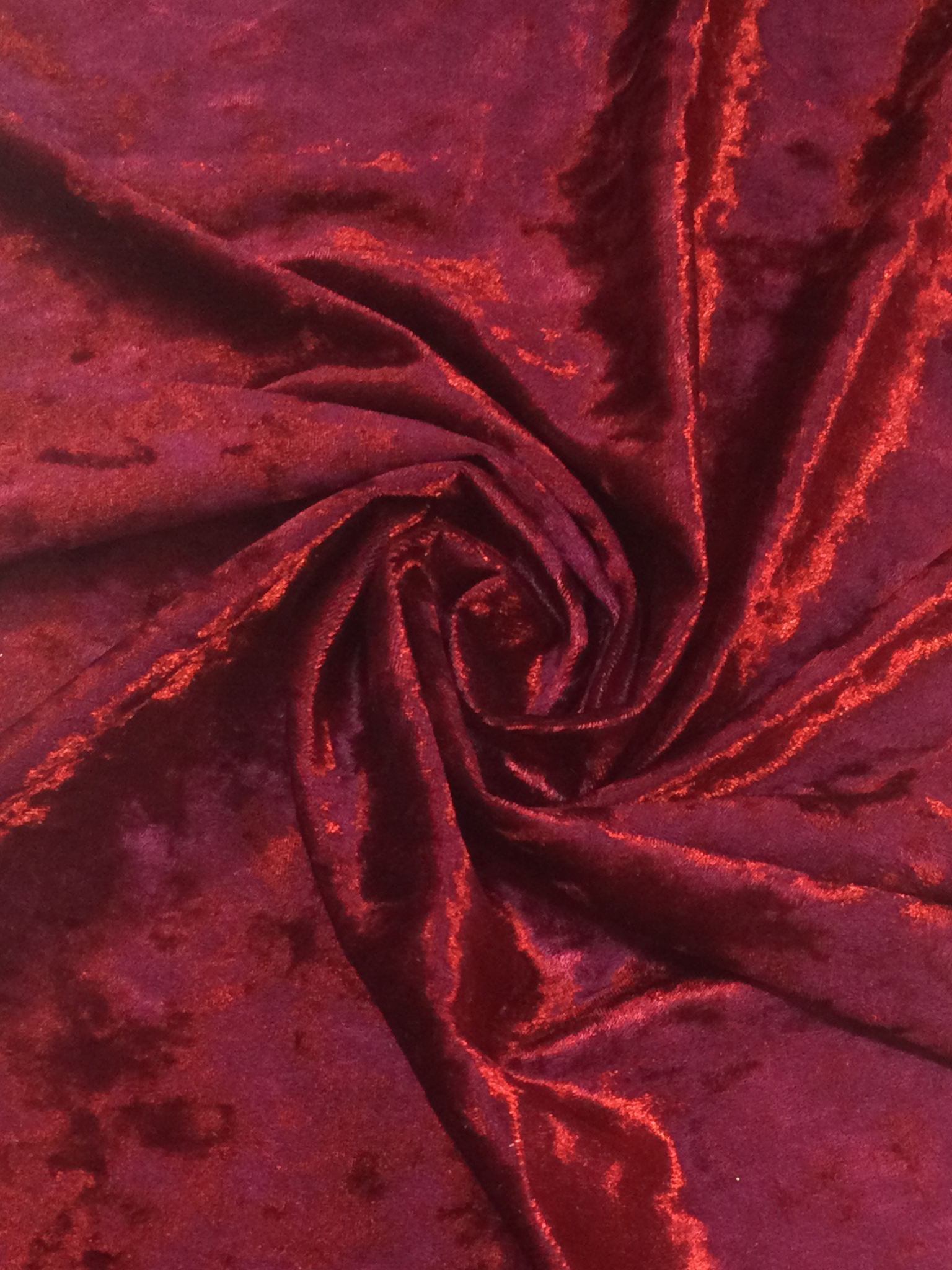 Crushed Stretch Velvet in Wine