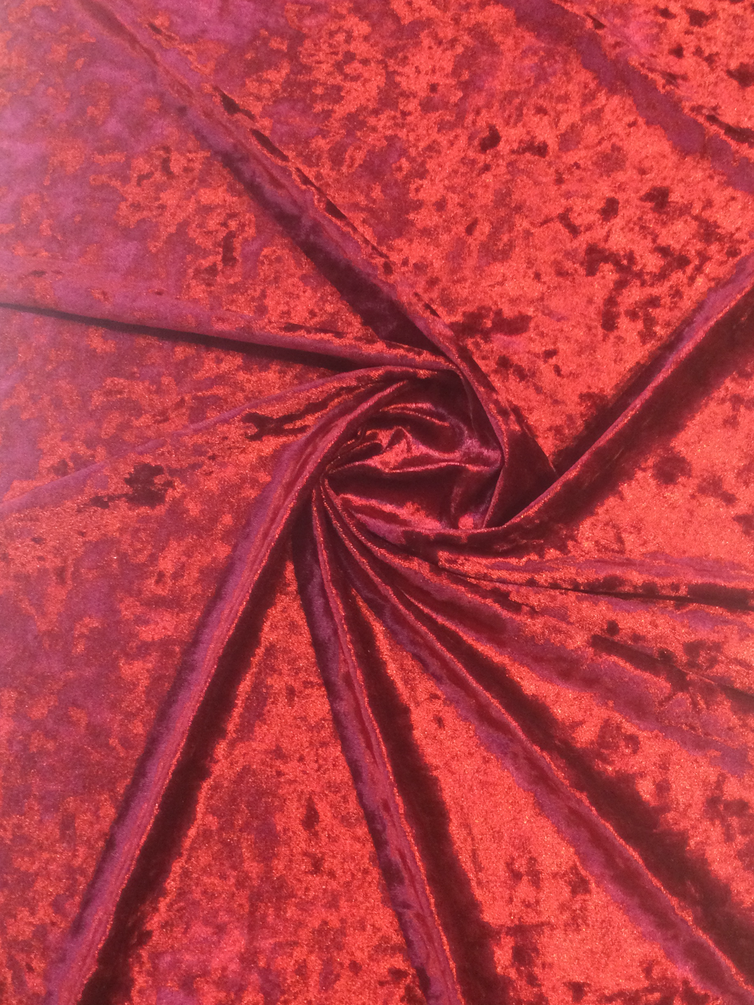 Crushed Stretch Velvet in Red