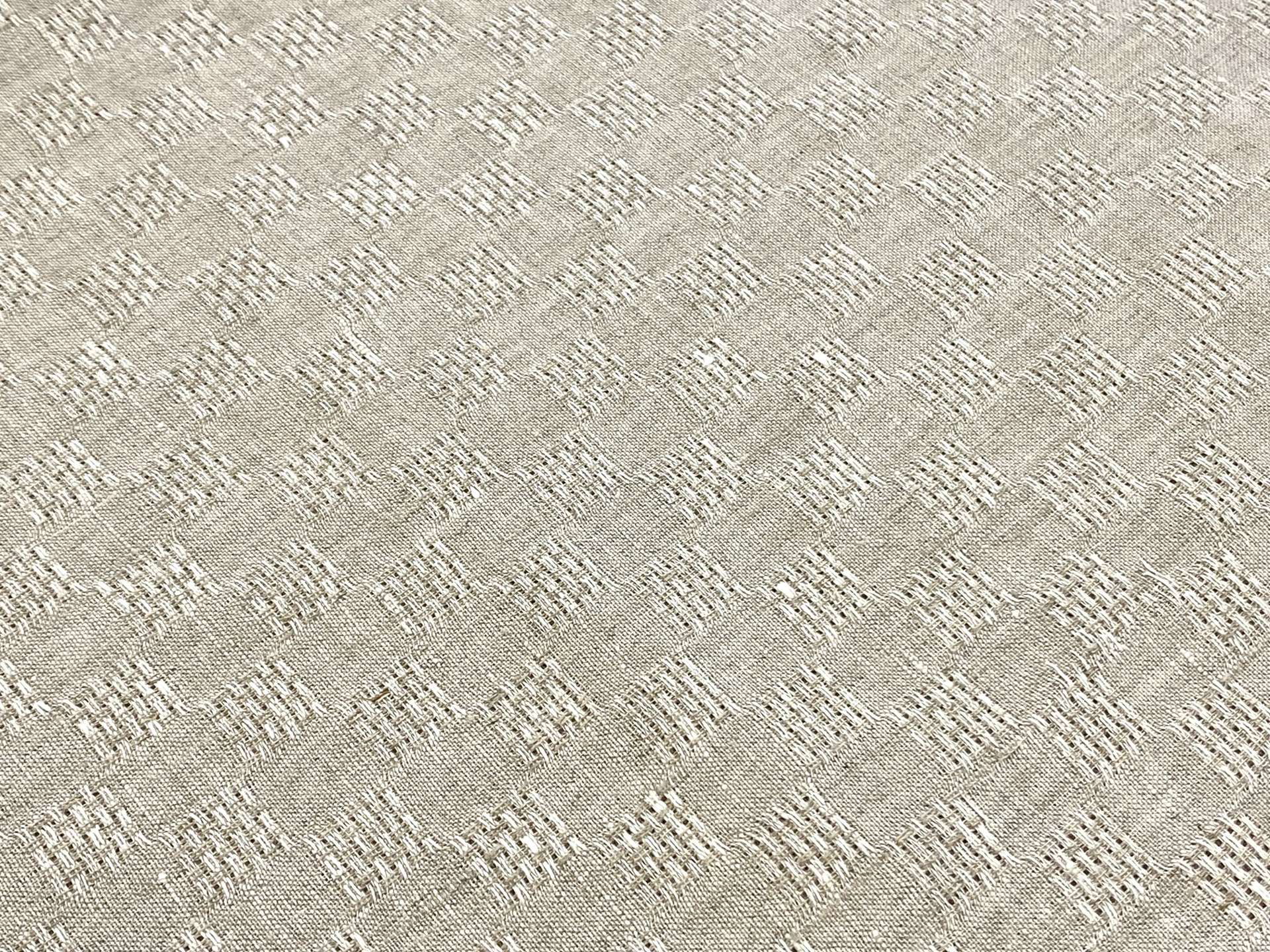 Linen Novelty Check in Natural