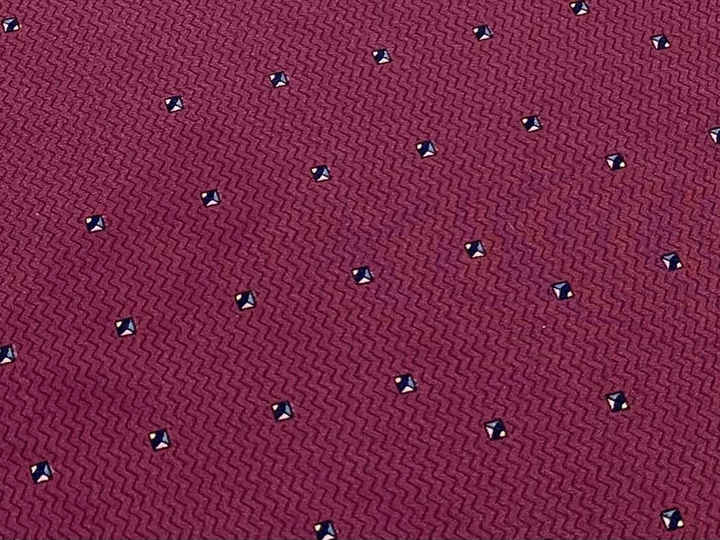 Washed Silk Crepe de Chine Foulard Print In Cherry 