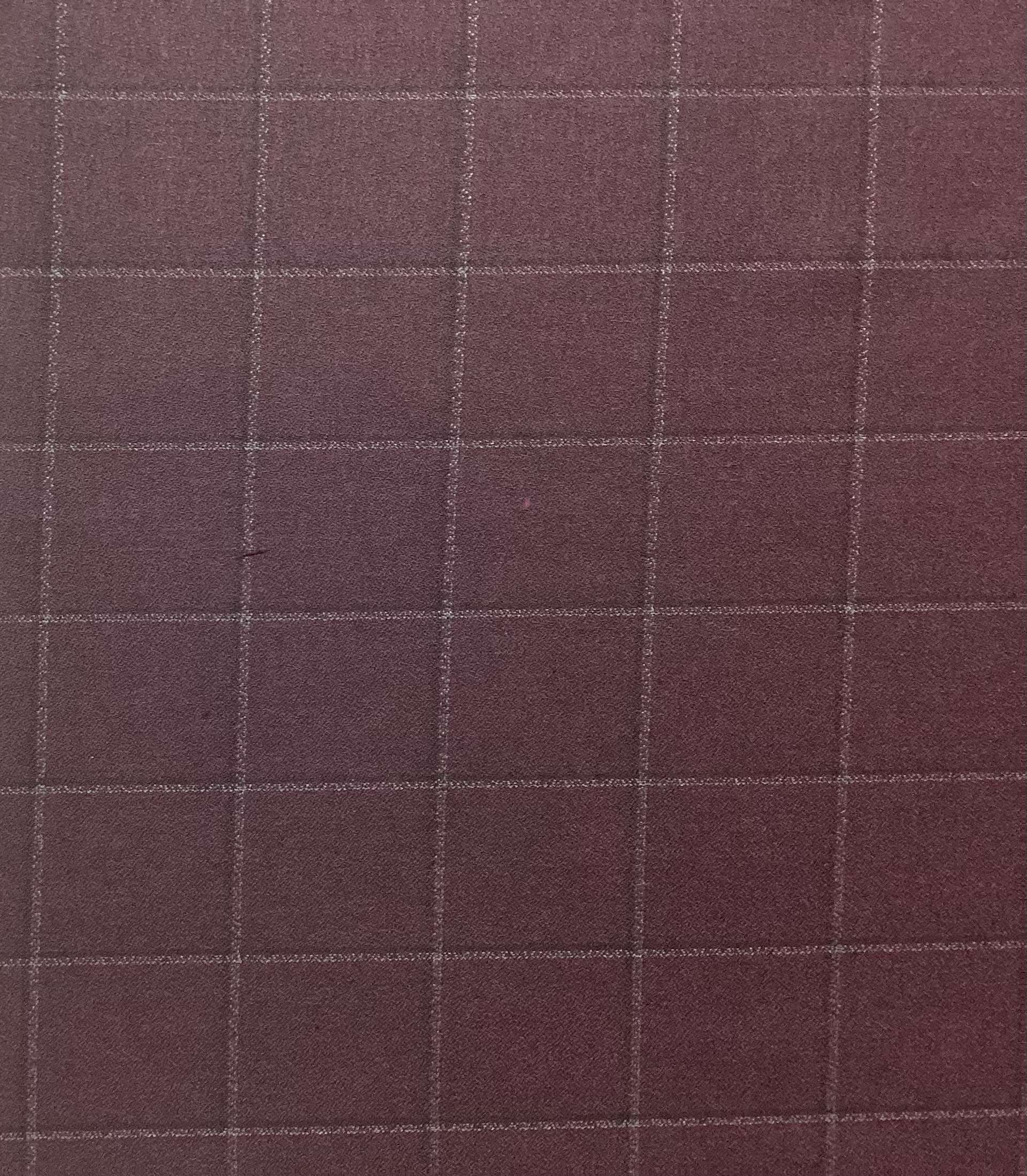 100% Wool Super 110s Window Pane in Burgundy