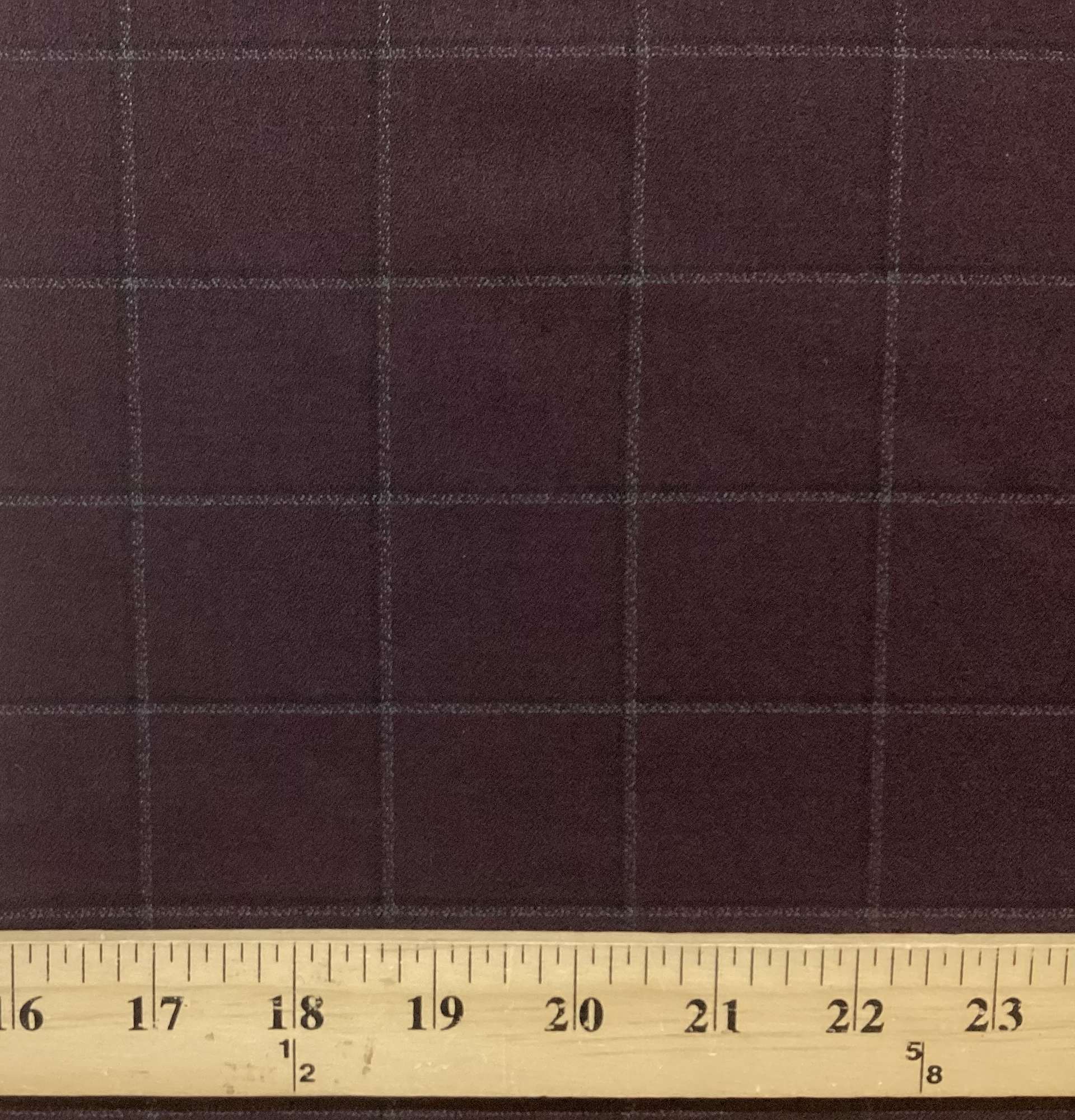 100% Wool Super 110s Window Pane in Burgundy