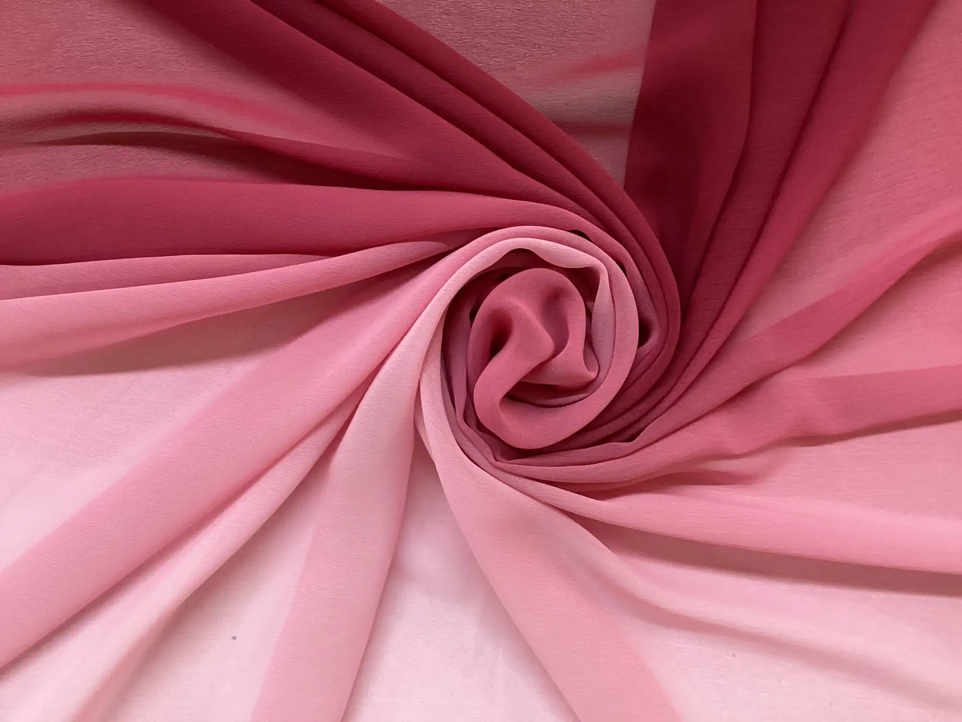 Ombre Polyester Chiffon in Wine