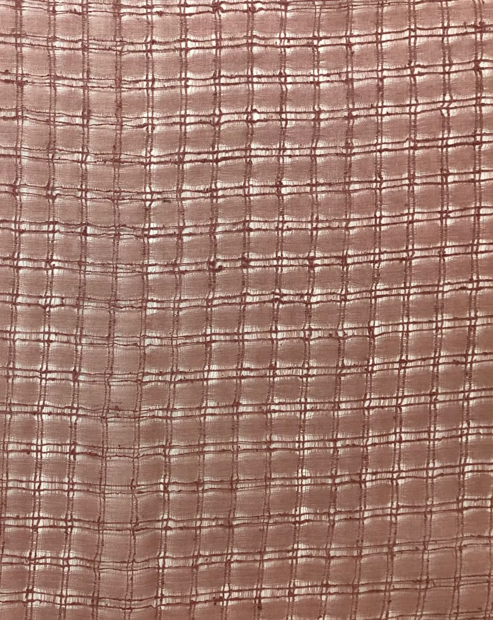 100% Silk Novelty Checkerboard In Dusty Rose