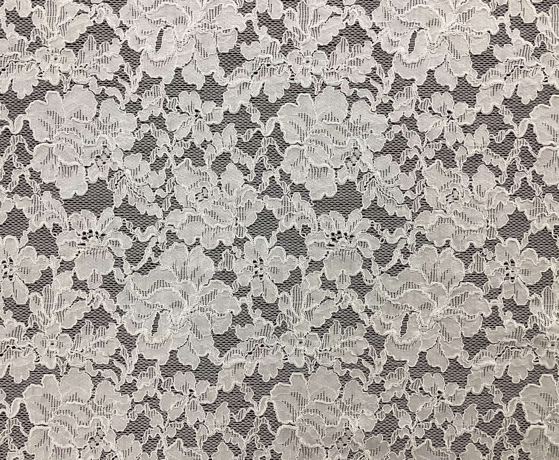 Domestic Stretch Chantilly Lace In Pearl