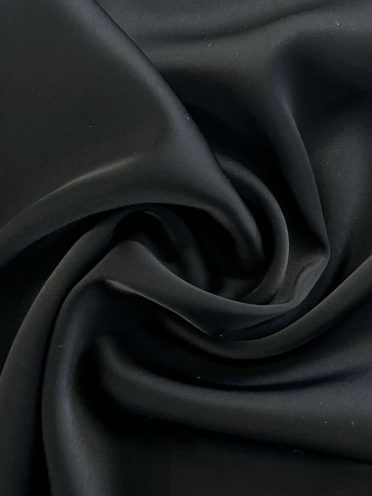 Triacetate Blend Double Face Stretch Charmeuse in Black