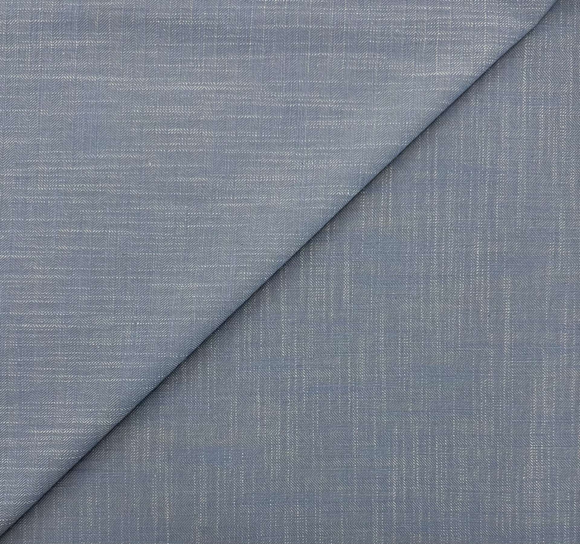 Sustainable Cotton Dobby Herringbone in Slate Blue