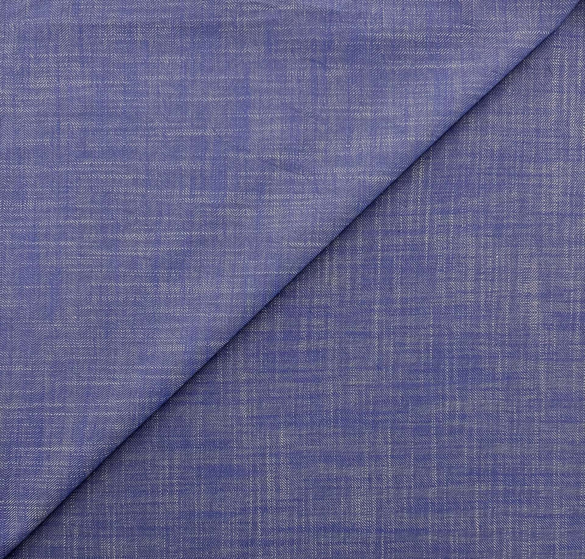 Sustainable Cotton Dobby Herringbone in Blue