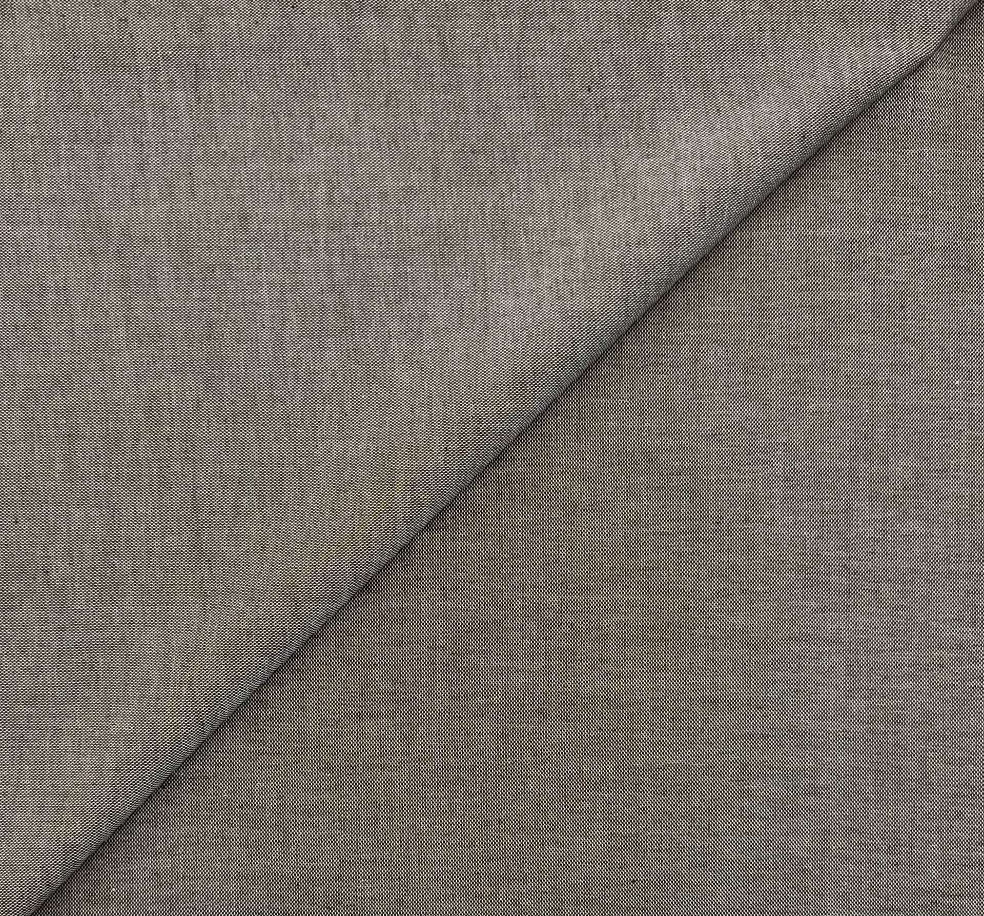 Cotton Pinpoint Oxford Shirting in Chocolate