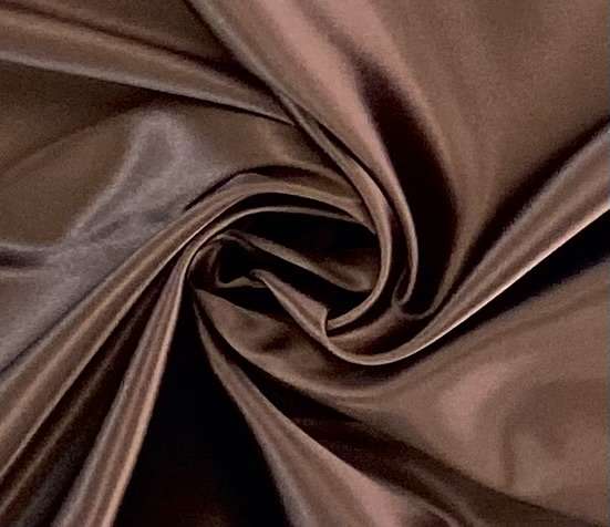 Italian Acetate Stretch Satin in Coffee