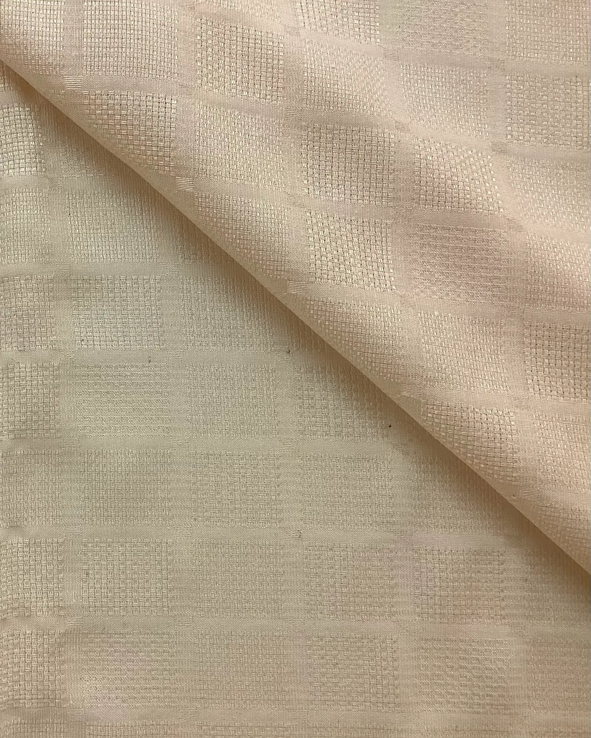 Made in Italy Pure Silk Mini Check Pattern Jacquard in Soybean 