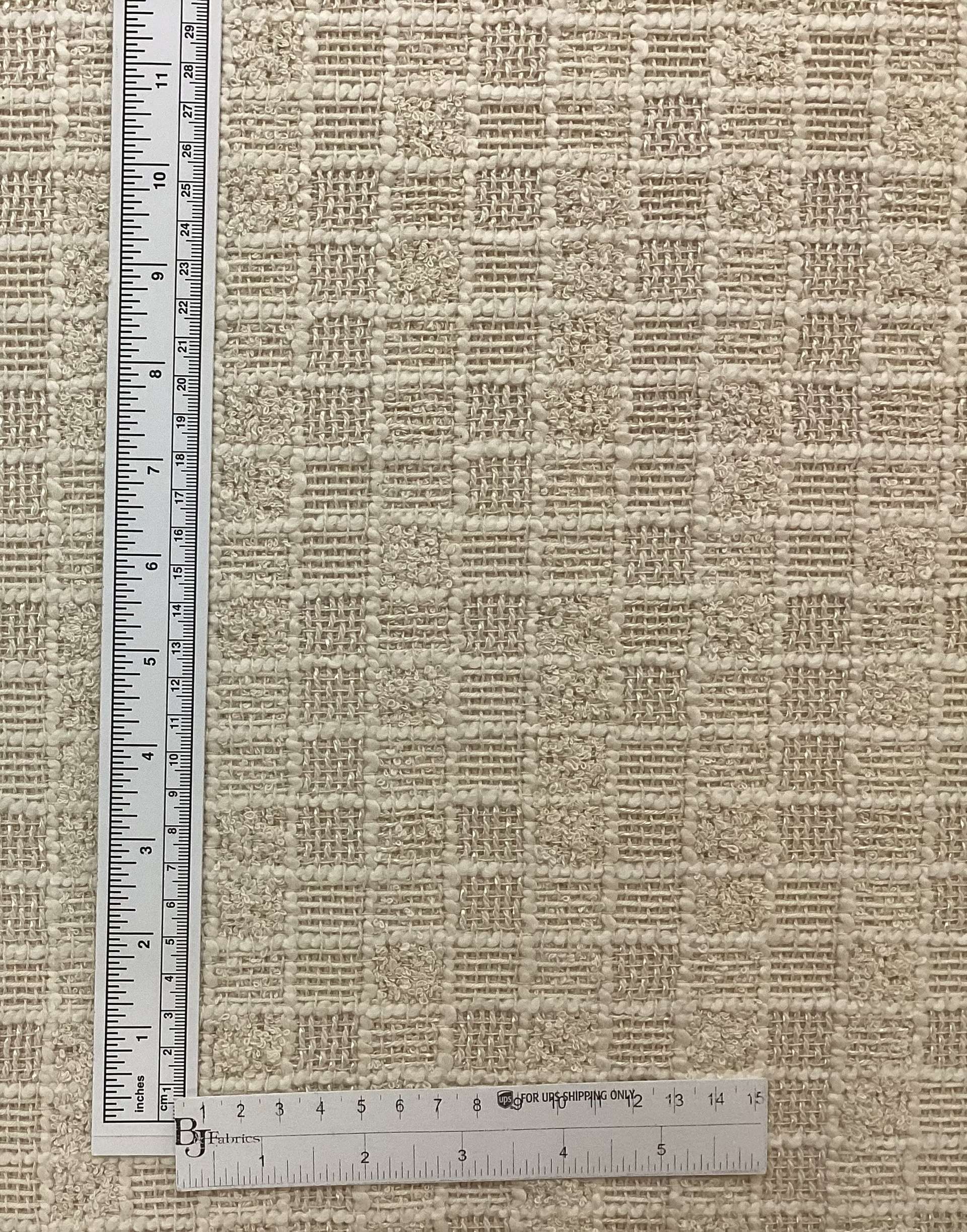 Cotton & Nylon Checkerboard Tweed In Chickpea