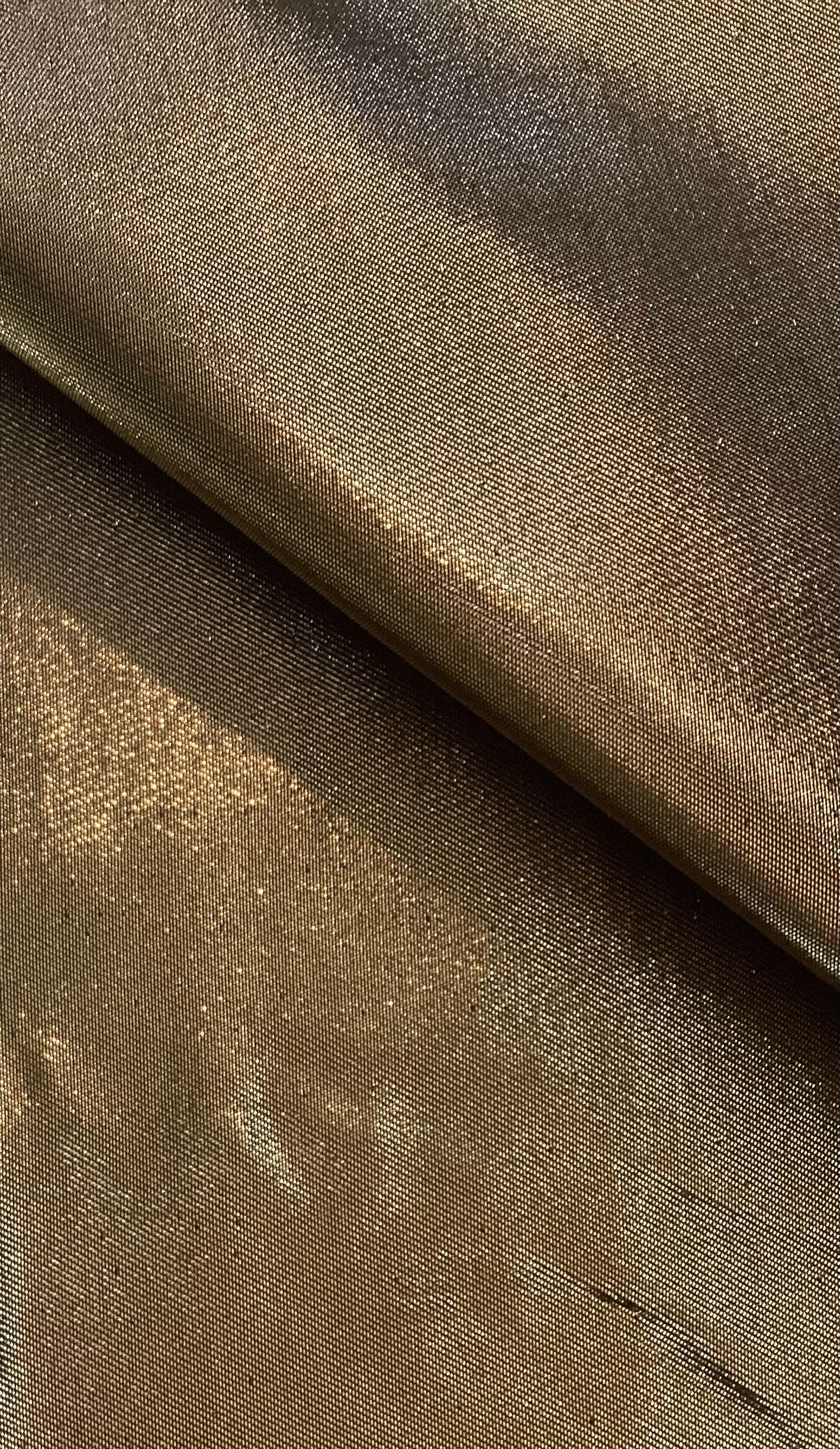 French Cotton Blend Iridescent Metallic Twill in Black and Gold