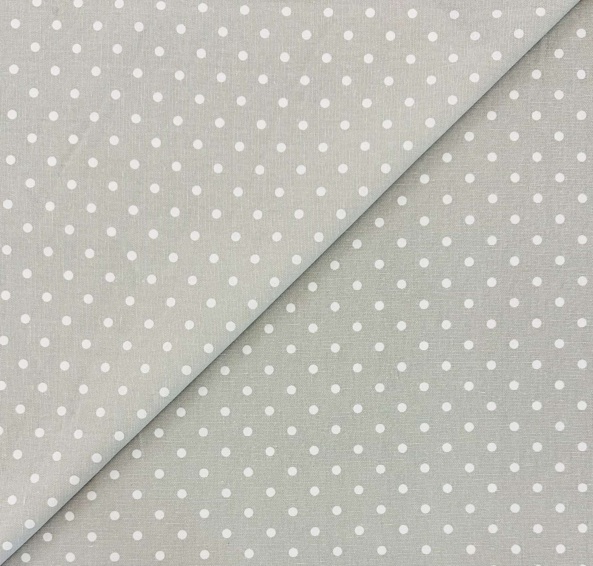 Cotton Canvas Mini Polka Dot in Grey White