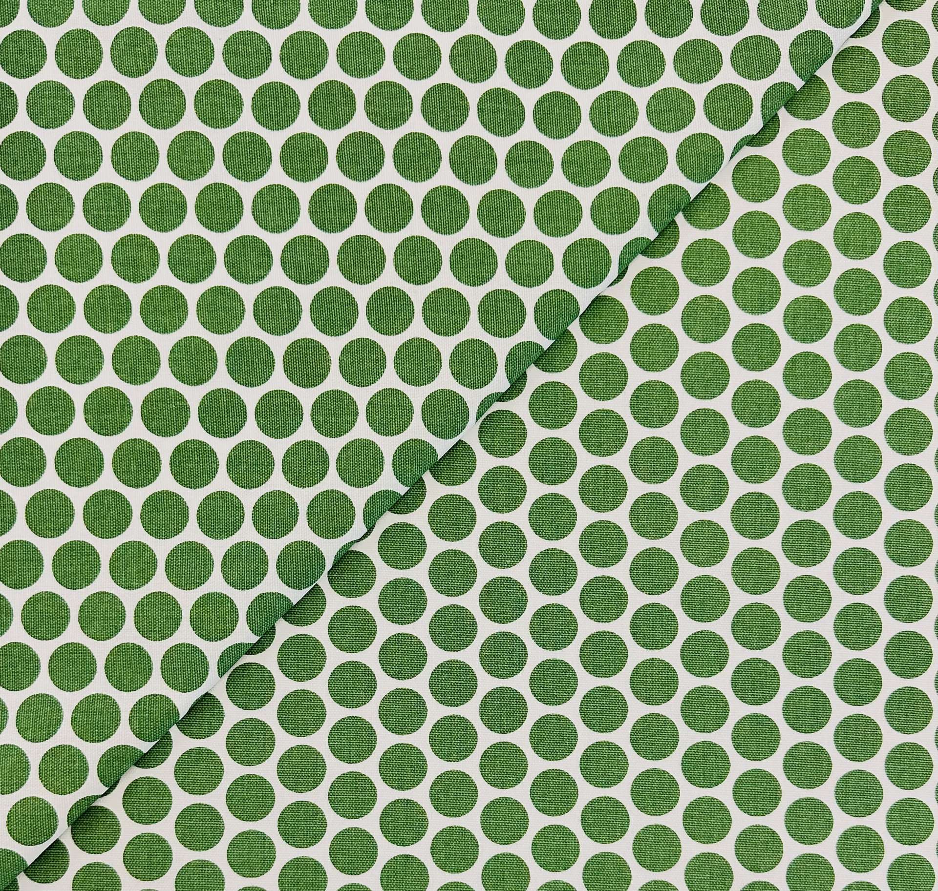 Cotton Canvas Dot in Grass Green White