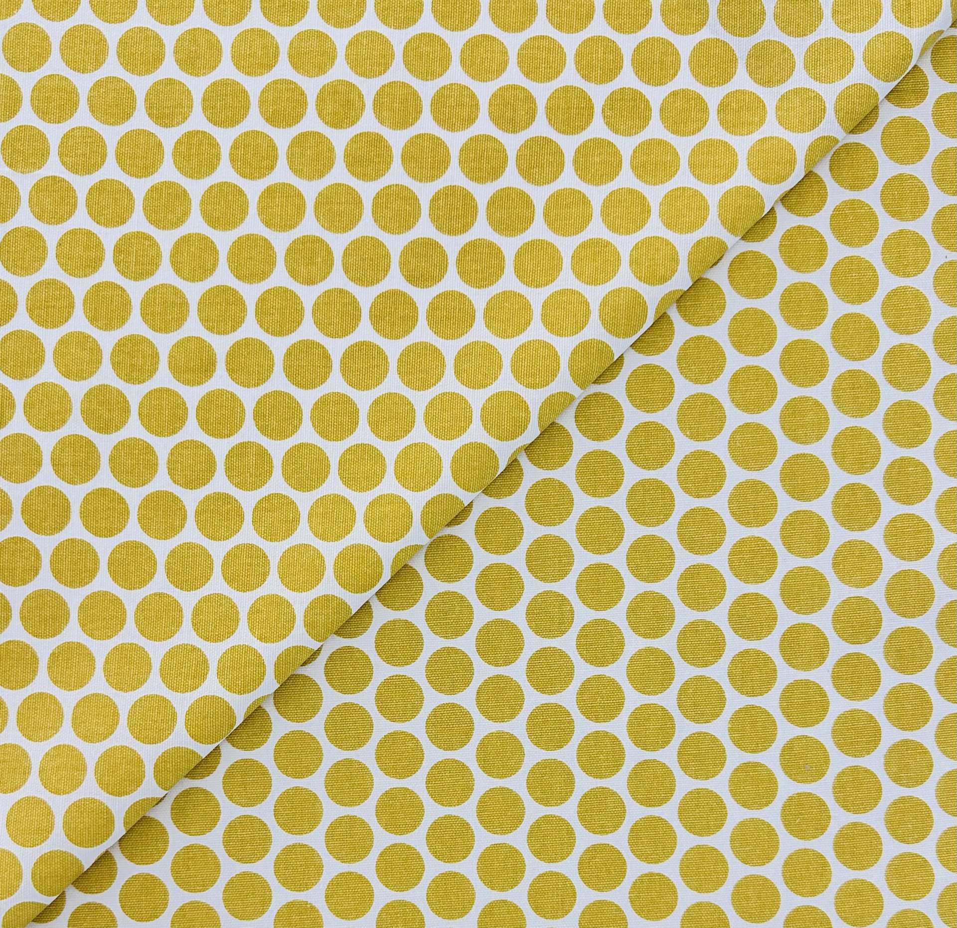 Cotton Canvas Dot in Mustard White
