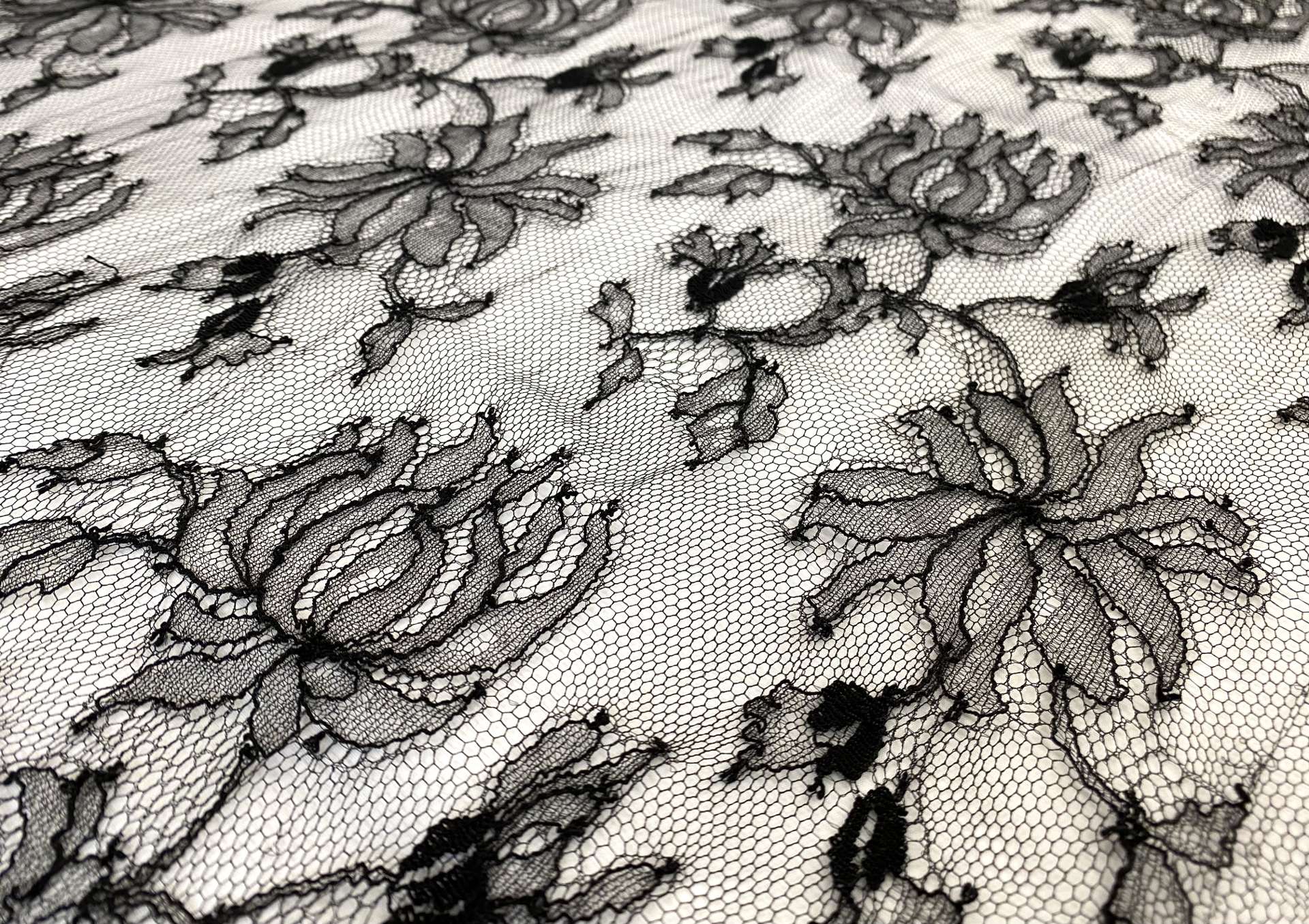 French Chantilly Lace in Black