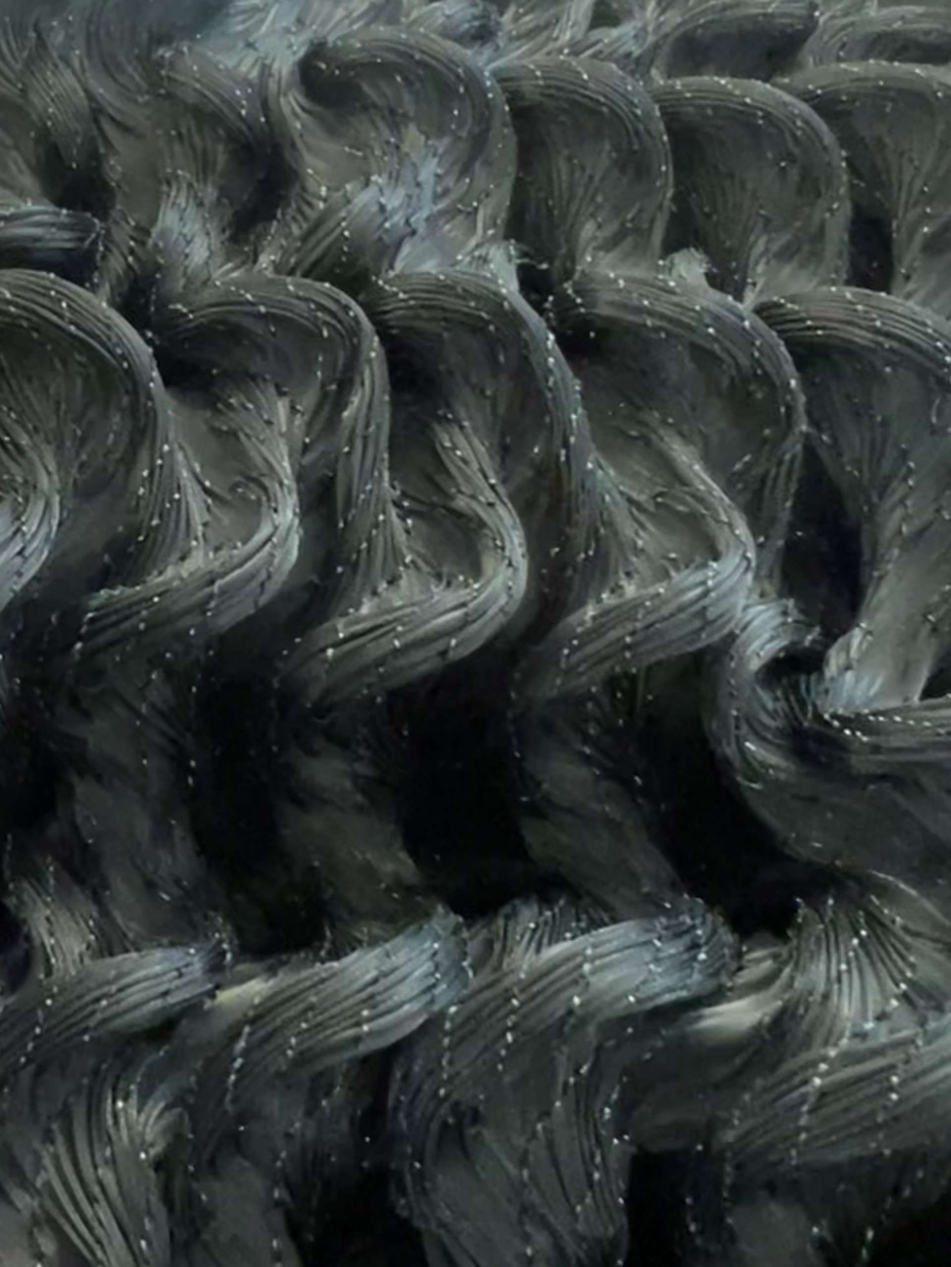Novelty Polyester Liquid Organza Finger Wave in Black