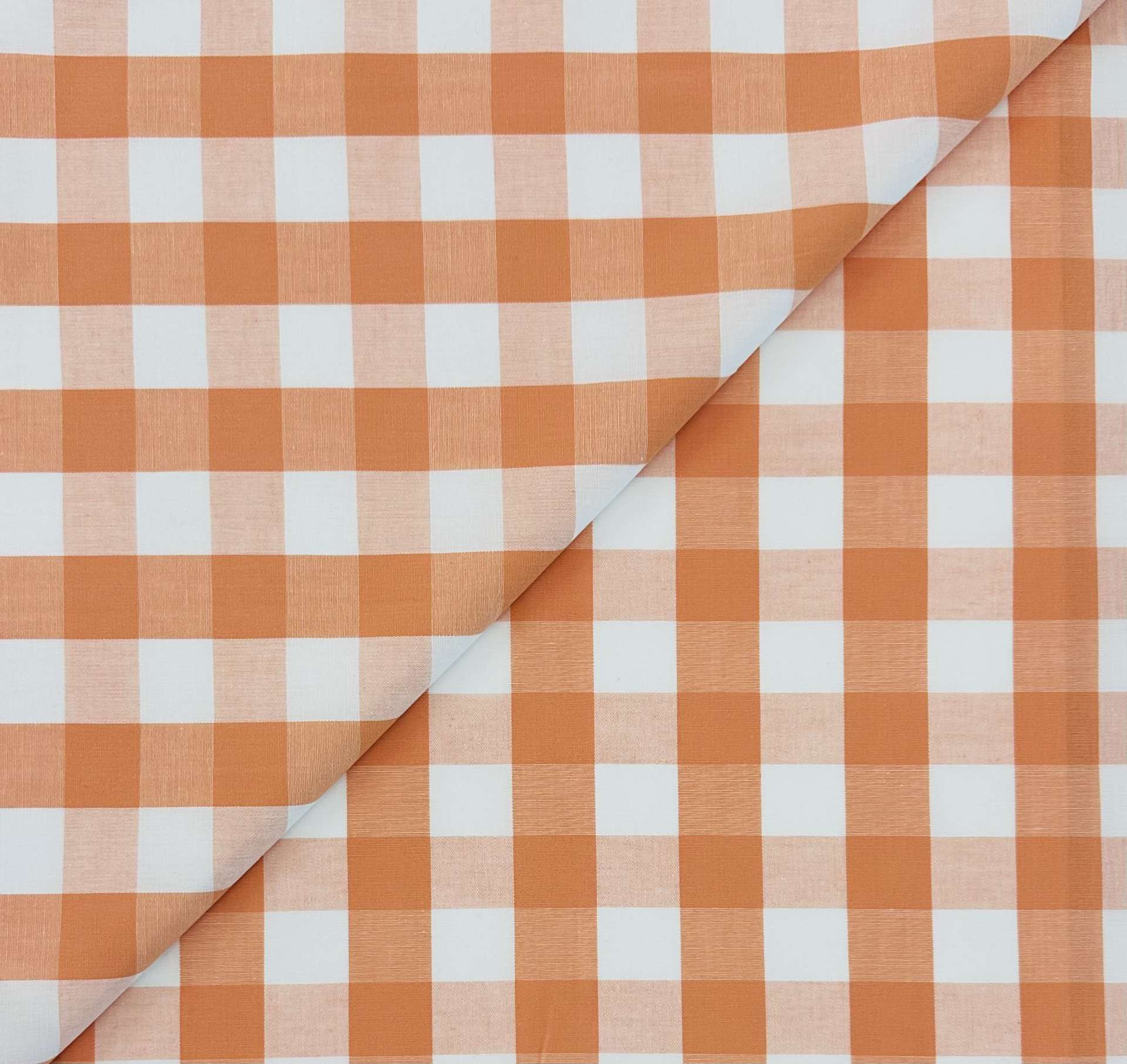 Sustainable Cotton 1" Check in Mandarin Orange