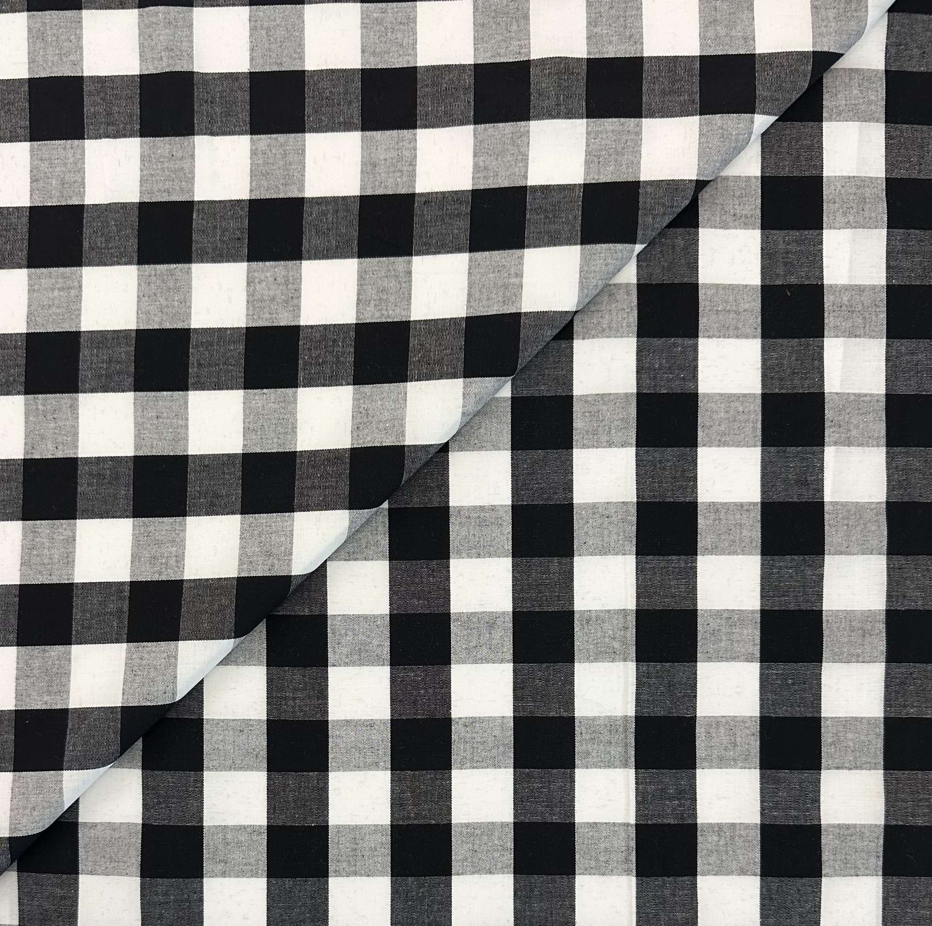 Sustainable Cotton 1" Check in Black