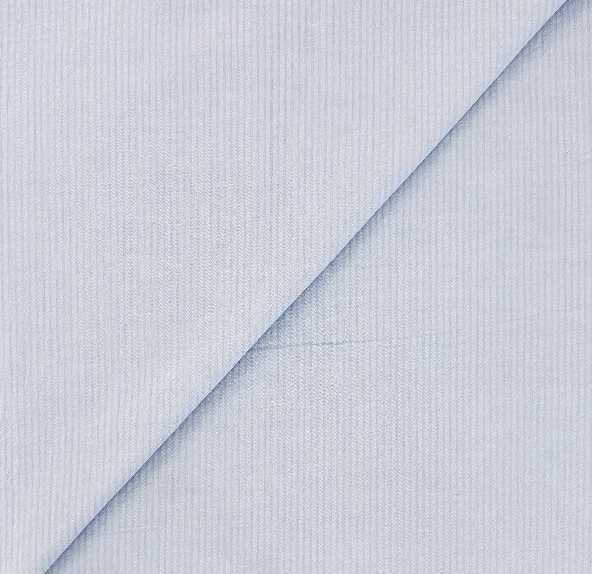 Imported Sustainable Cotton Seersucker in Blue Lavender
