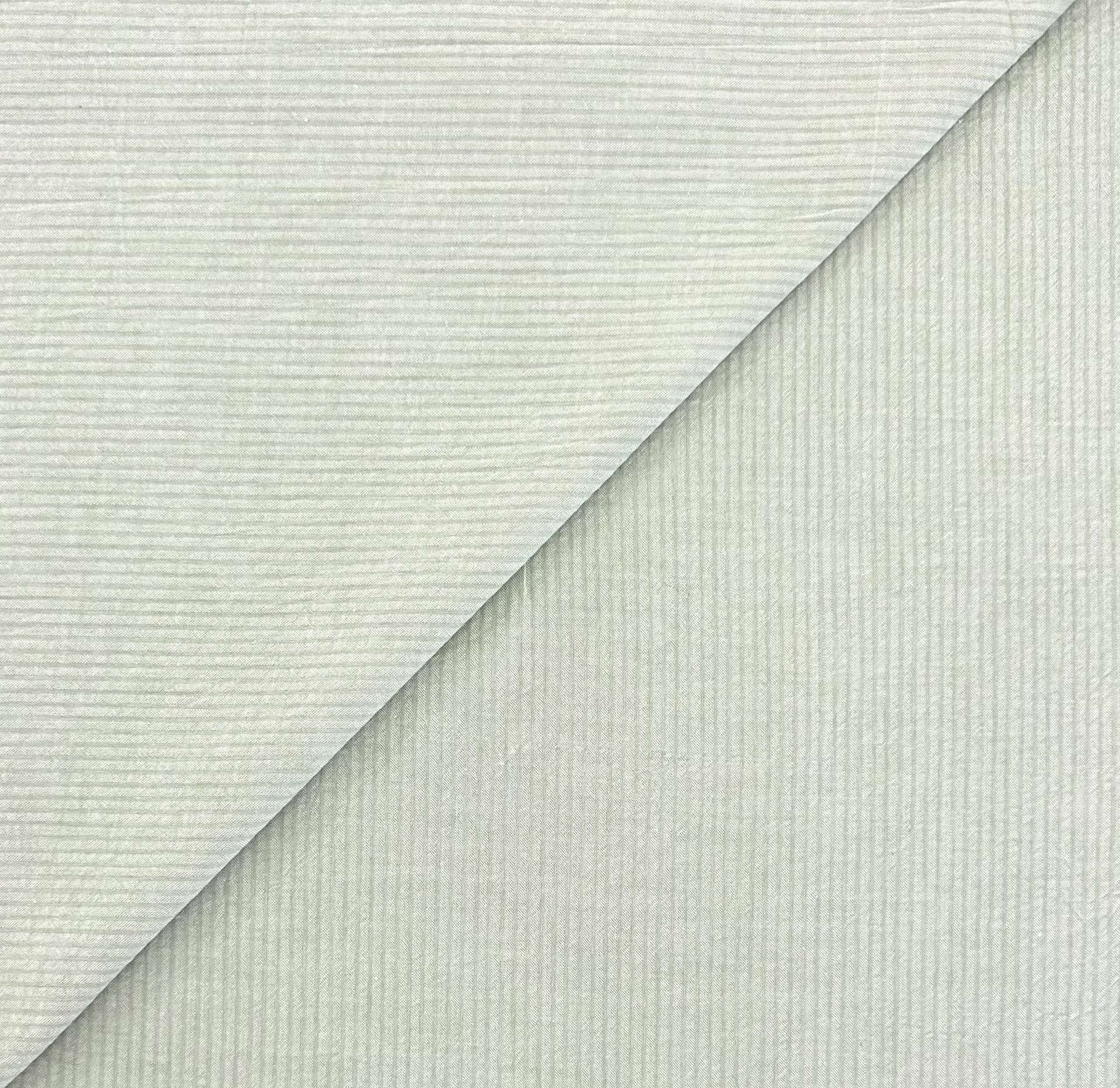 Imported Sustainable Cotton Seersucker in Sage