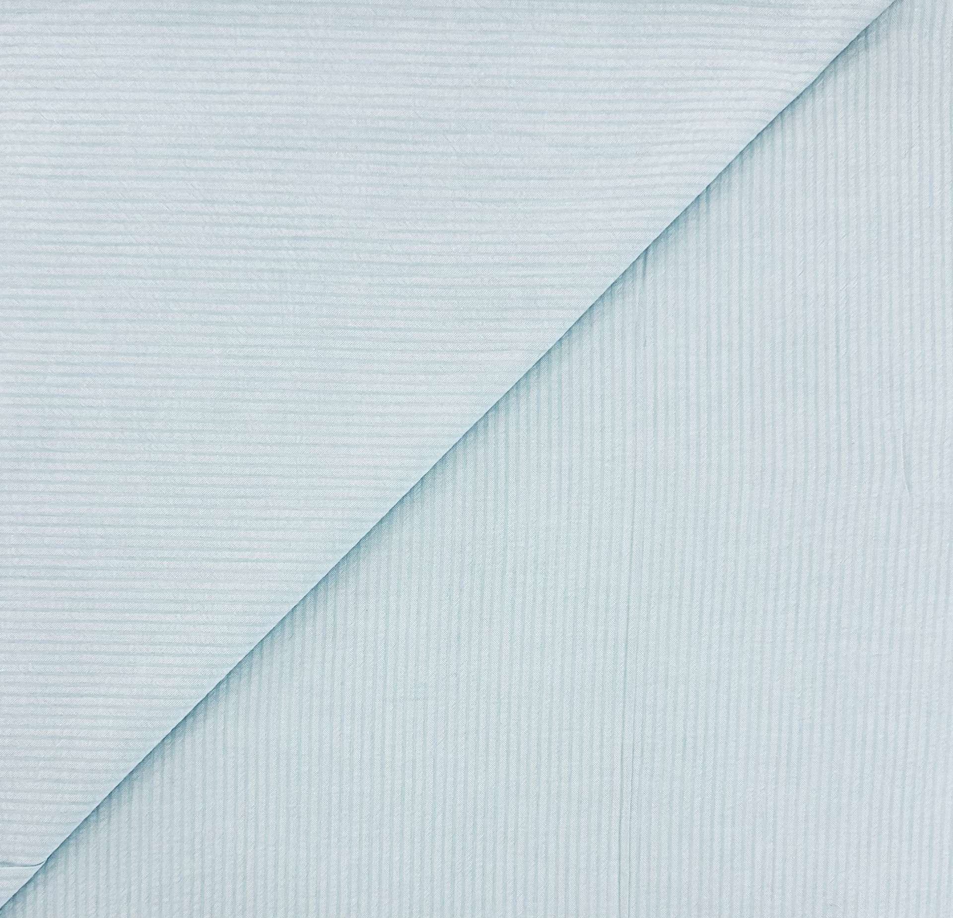 Imported Sustainable Cotton Seersucker in Soft Tiffany Blue