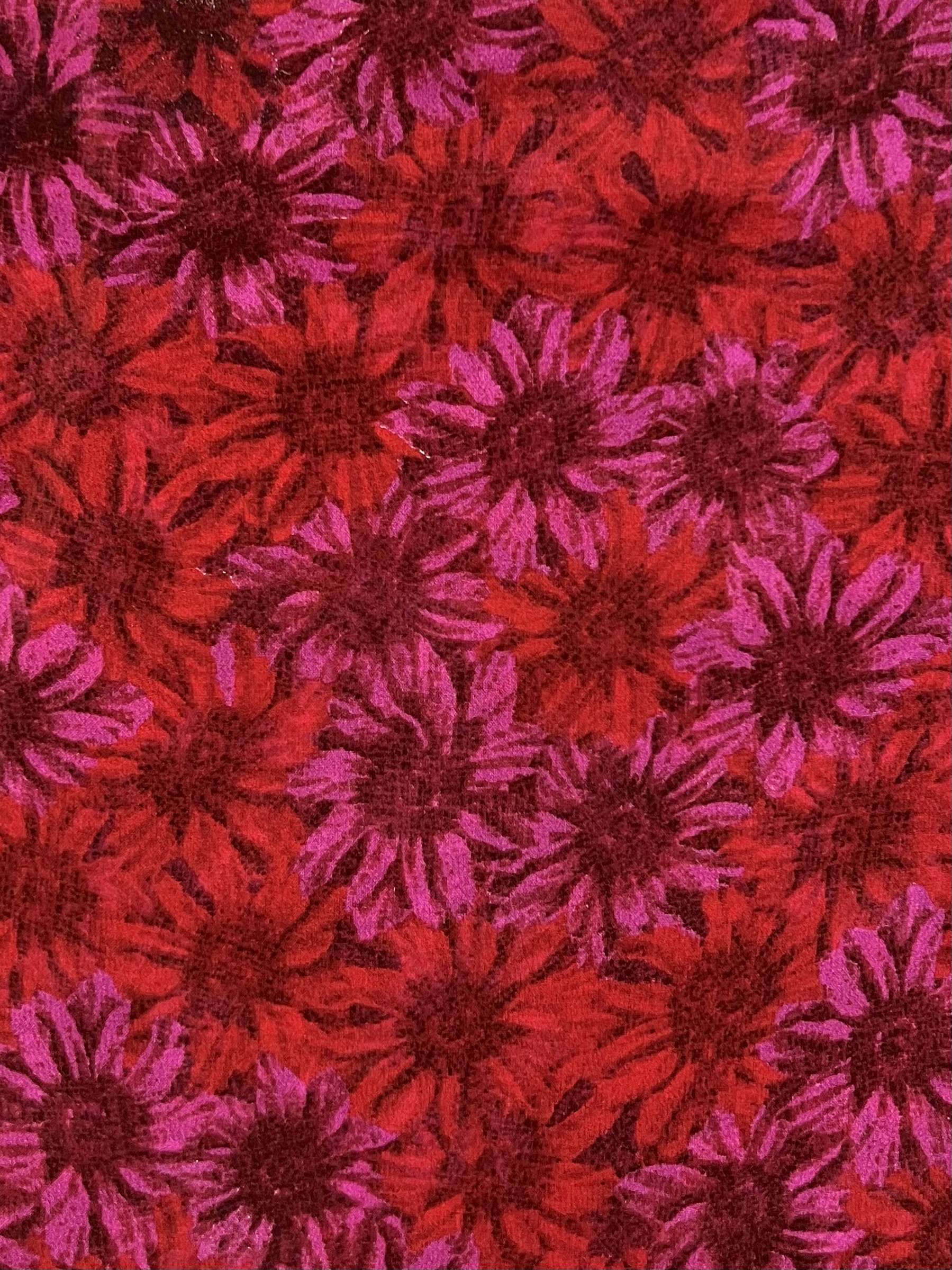 Silk Chiffon Print in Reds