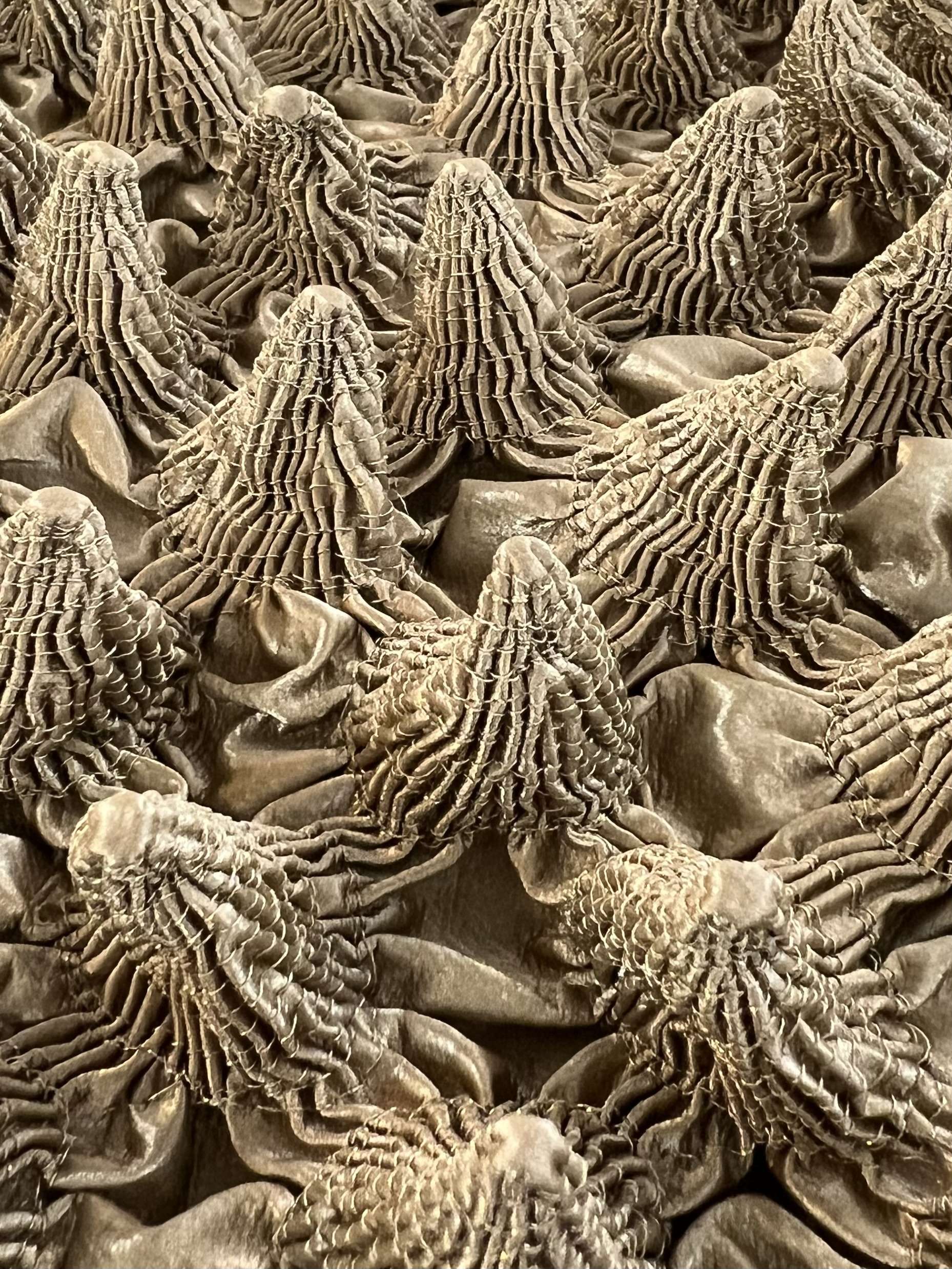 French Novelty Dimensional Cone-Shaped Coated Rayon in Gold