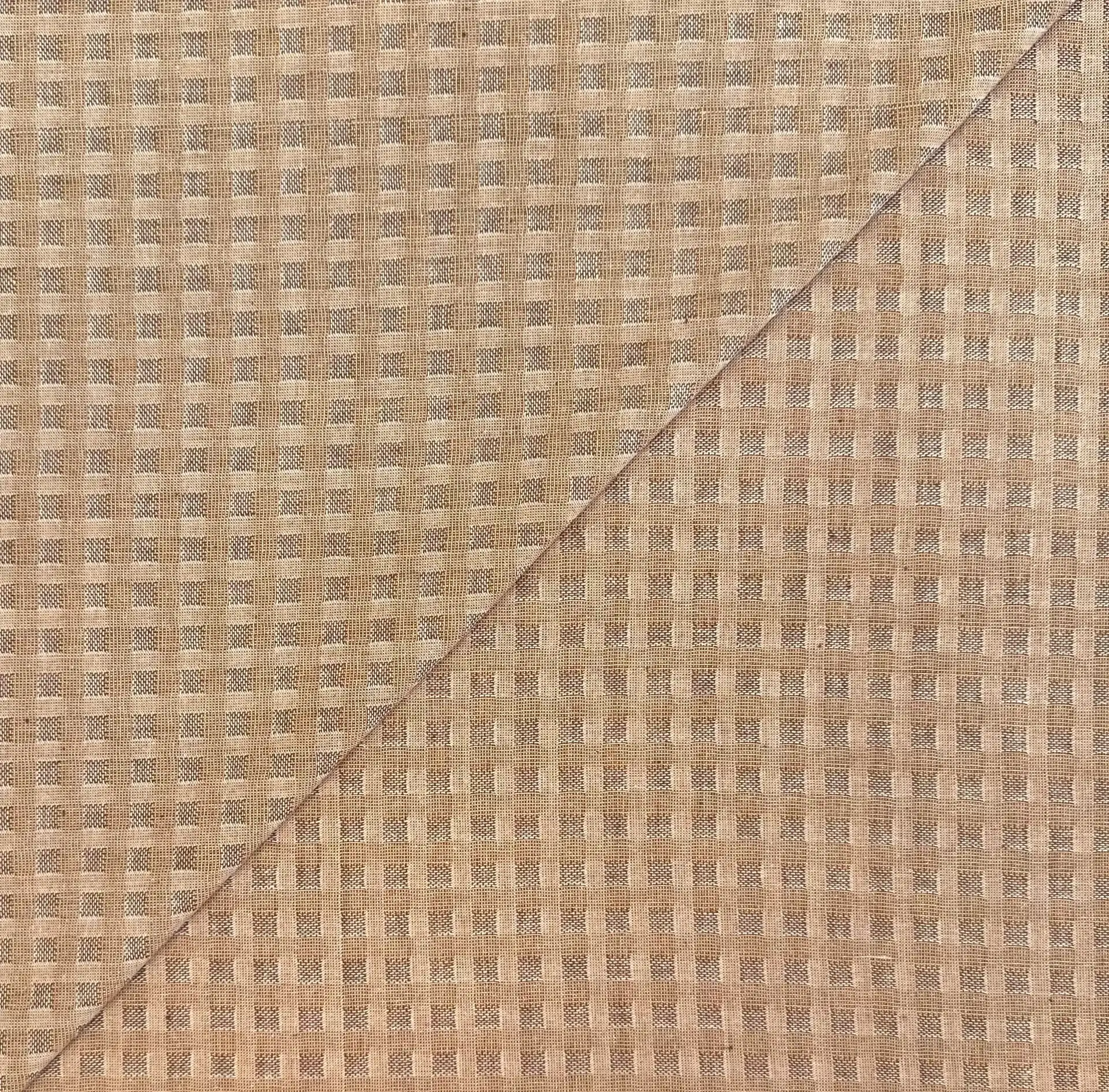 Woven Cotton Novelty Check in Amber